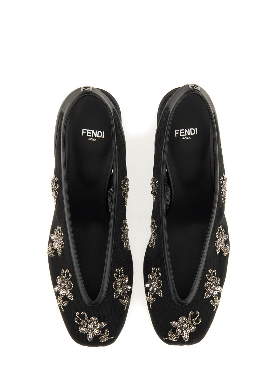 FENDI Embroidered Slingback Pumps for Women