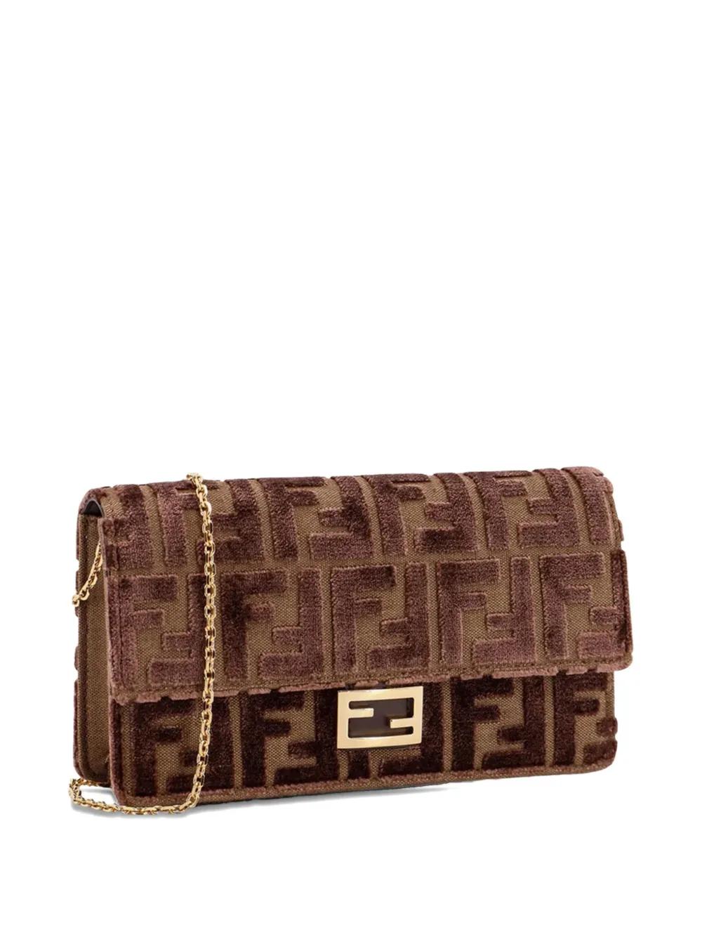 FENDI Wallet on Chain Mini Bag in FF Jacquard Velvet (W 21 x H 11.5 x D 5 CM)