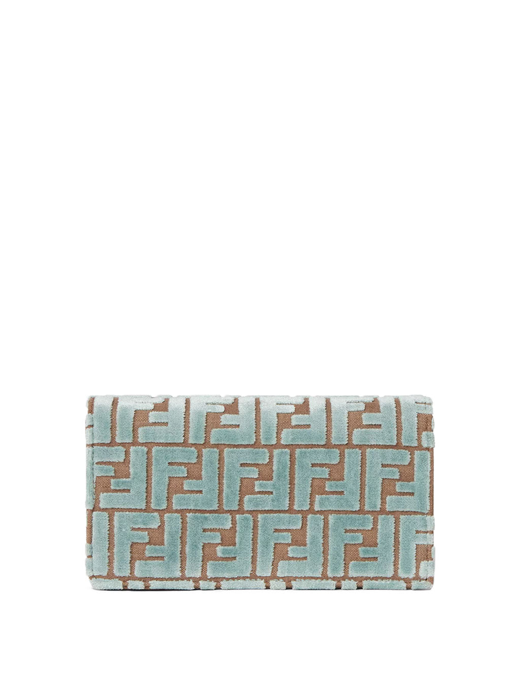 FENDI Mini Wallet on Chain Baguette Bag in FF Jacquard Velvet - 21 x 11.5 x 5 cm