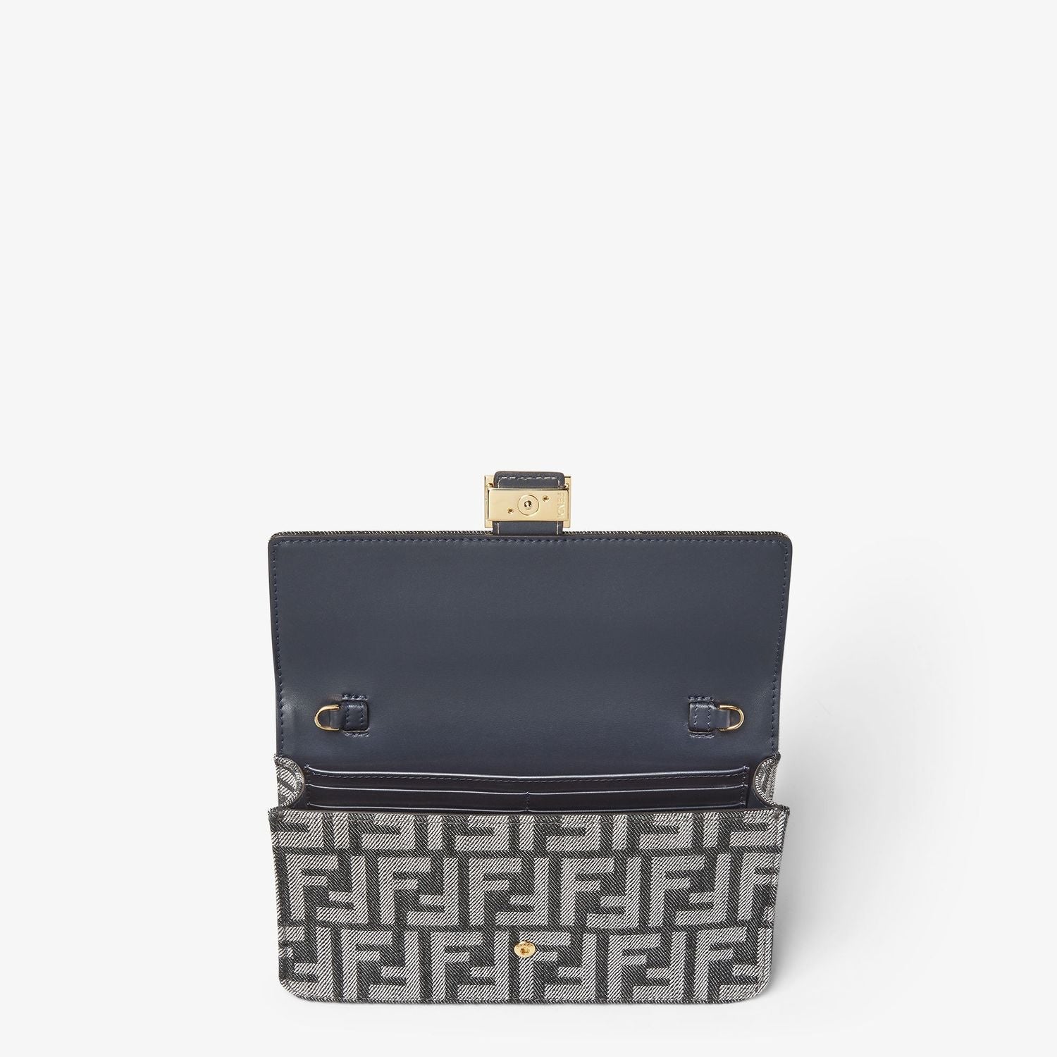 FENDI Mini Wallet on Chain Baguette in Denim Effect