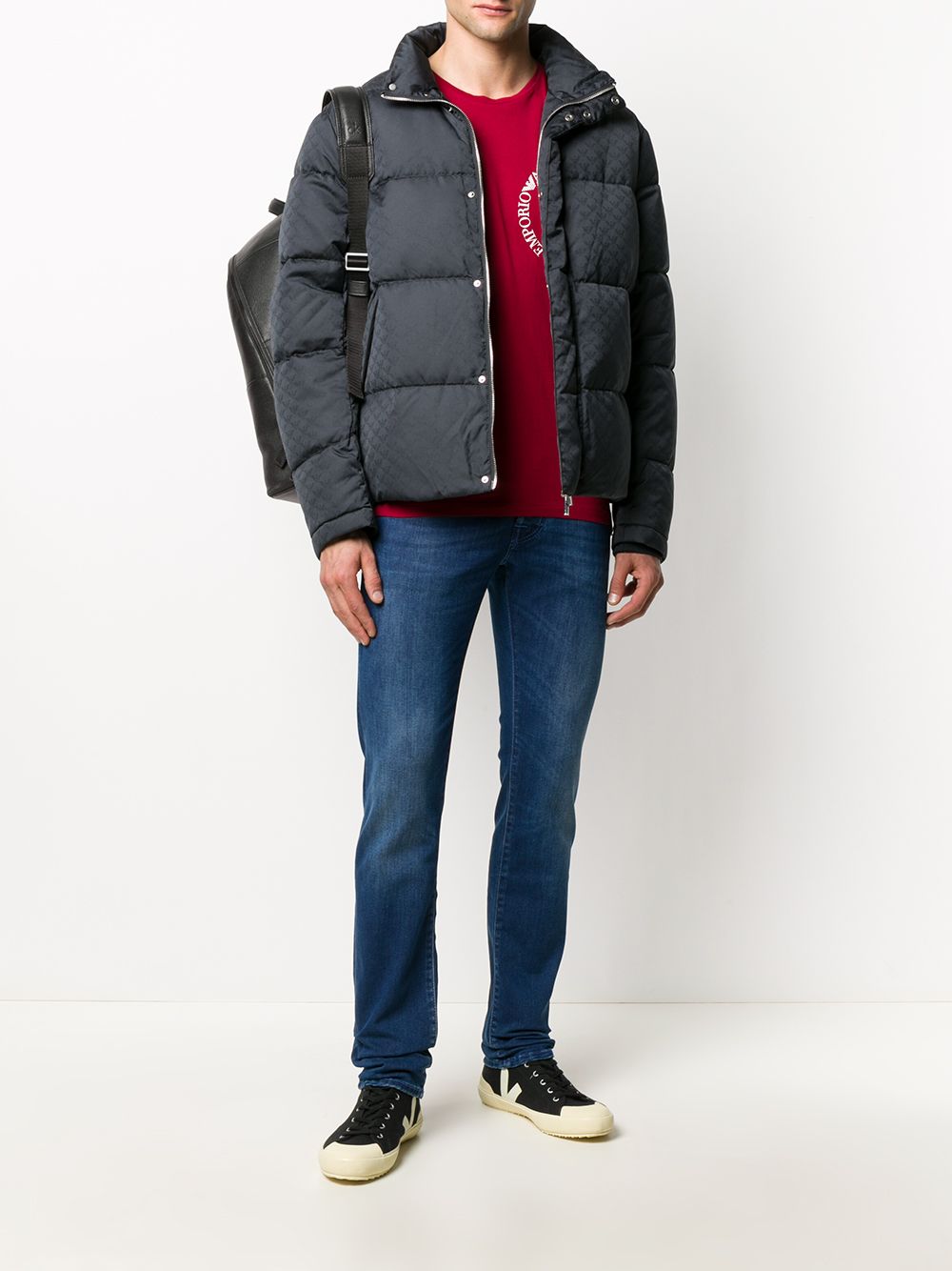 EMPORIO ARMANI Men's Nylon Short Down Jacket - FW25 Edition