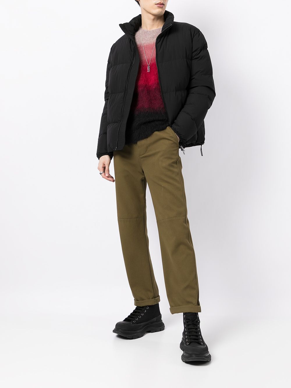 EMPORIO ARMANI Men's Nylon Down Jacket with High Neck and Zip Front - FW25