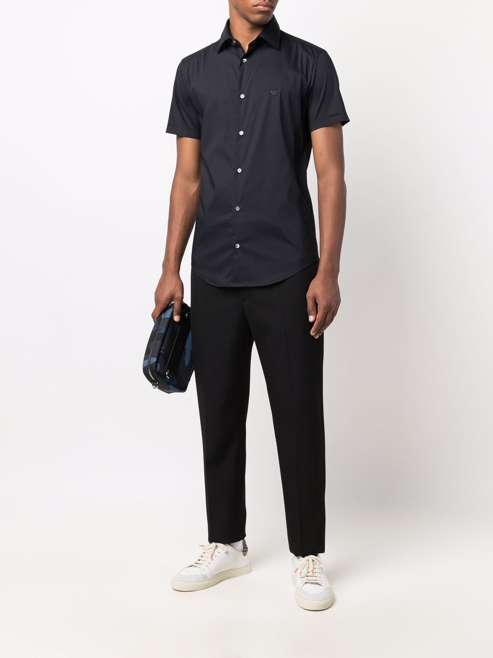 EMPORIO ARMANI Cotton Button-Up Shirt for Men - FW25 Collection