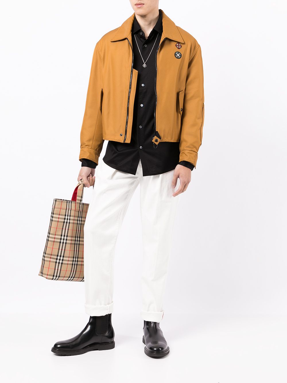 EMPORIO ARMANI Cotton Blend Classic Collar Shirt for Men - FW25