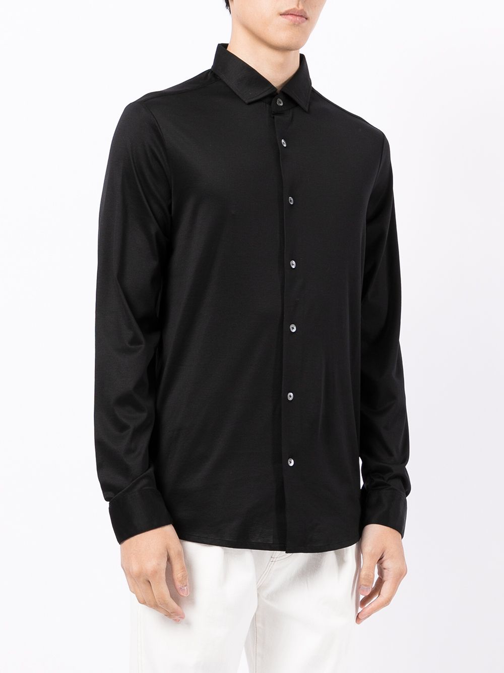 EMPORIO ARMANI Cotton Blend Classic Collar Shirt for Men - FW25