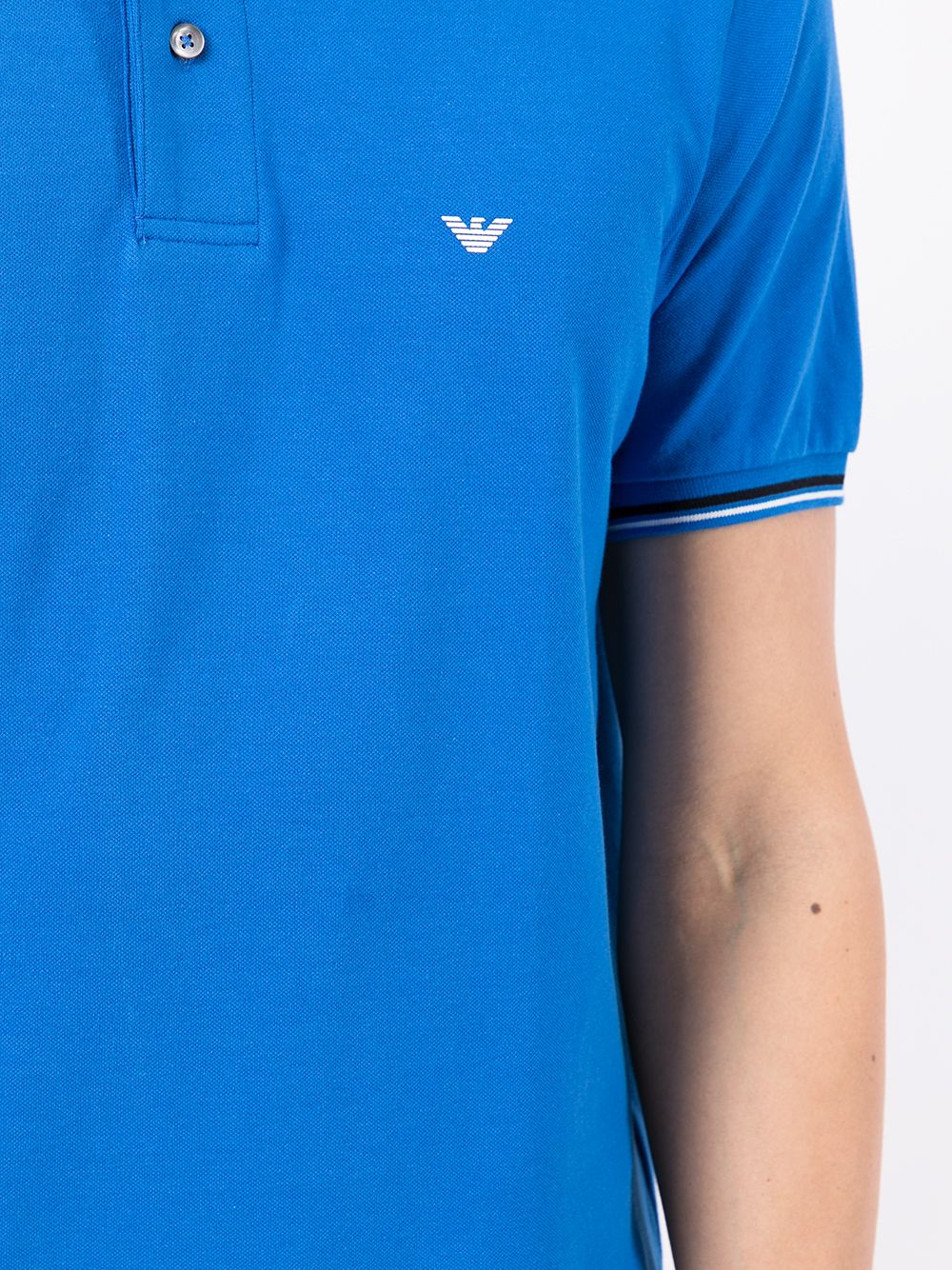 EMPORIO ARMANI Cotton Polo Shirt with Embroidered Logo - Size Available