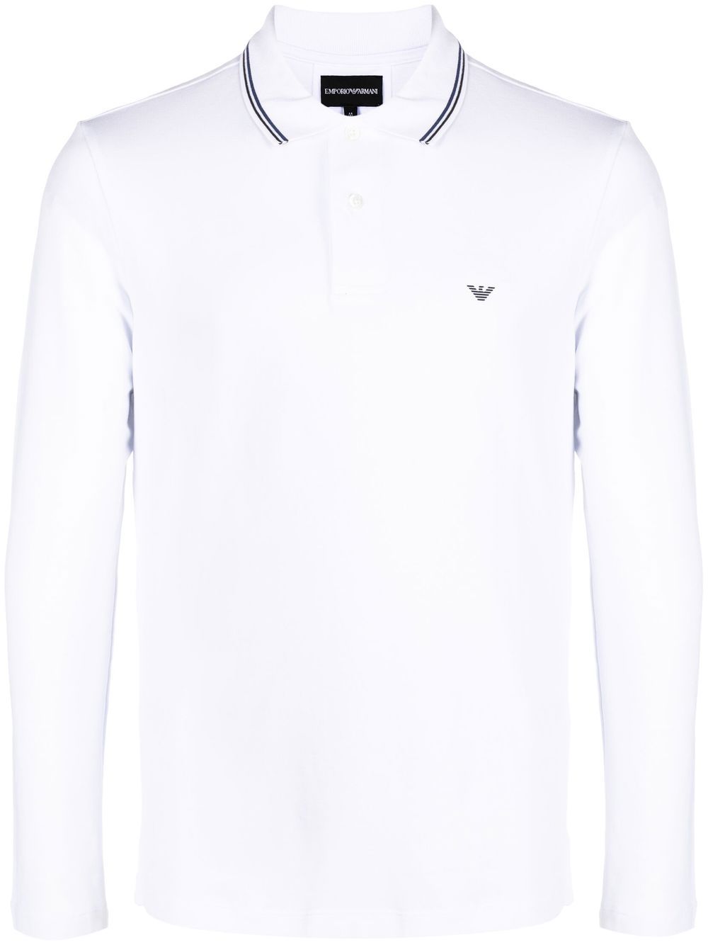 EMPORIO ARMANI Men's Logo Cotton Polo Shirt - Long Sleeves