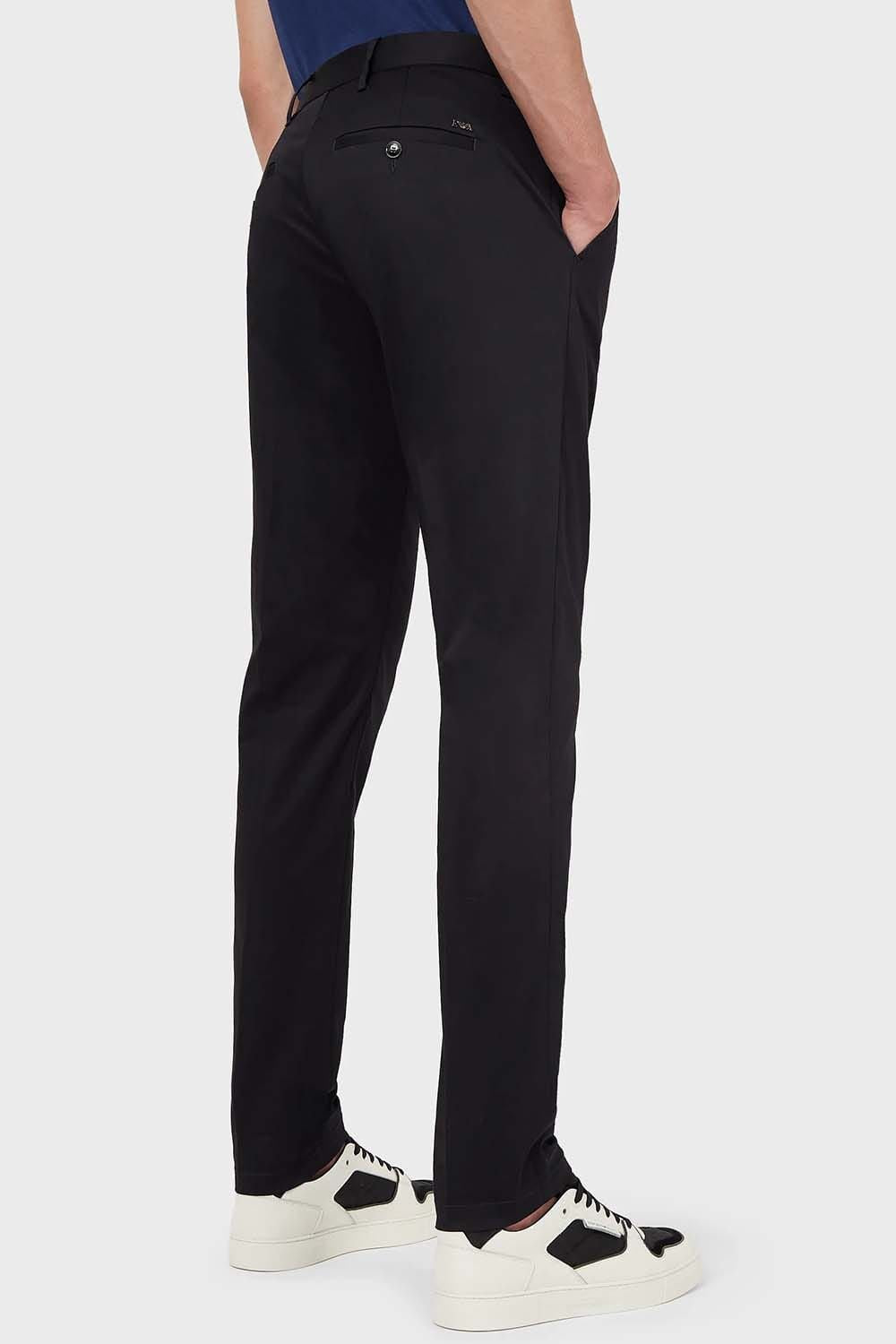 EMPORIO ARMANI Mid Rise Tapered Leg Chinos for Men
