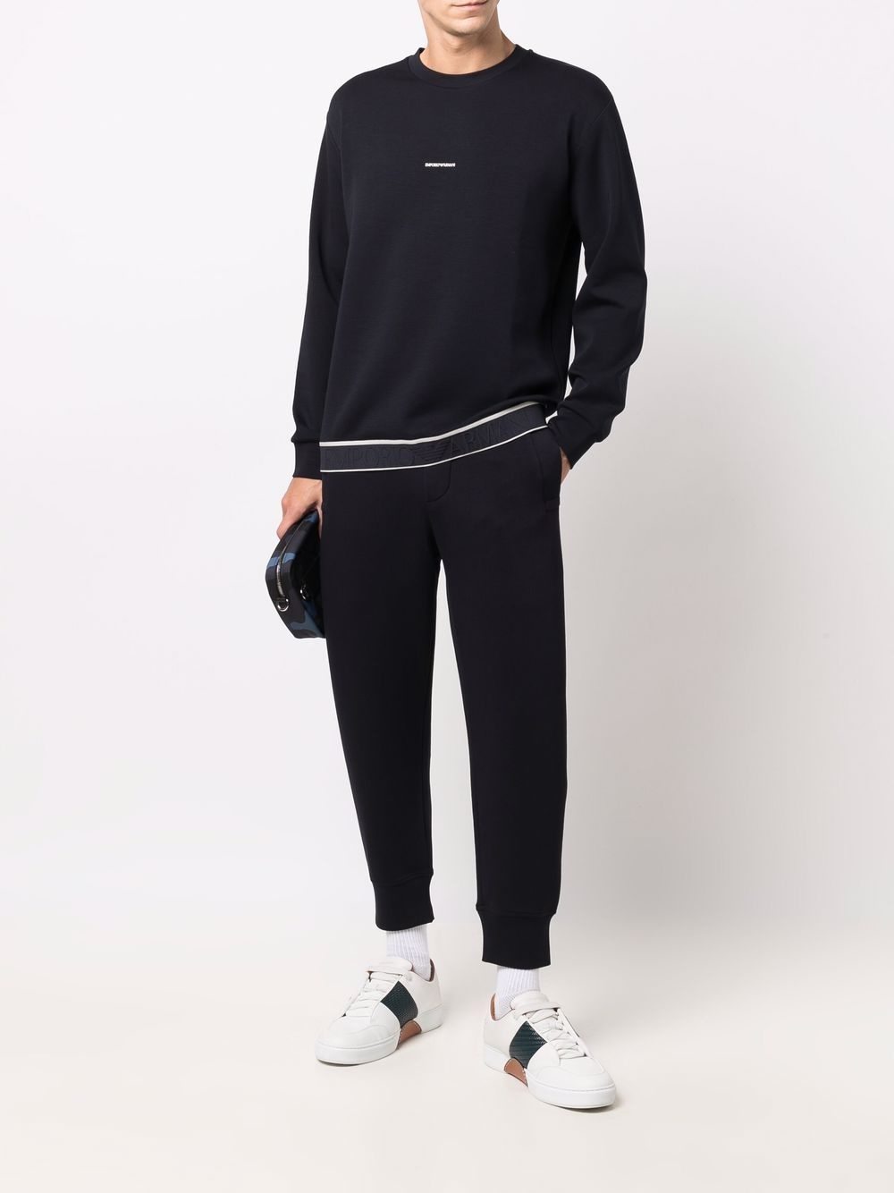 EMPORIO ARMANI Cotton Blend Mid-Rise Sweatpants for Men