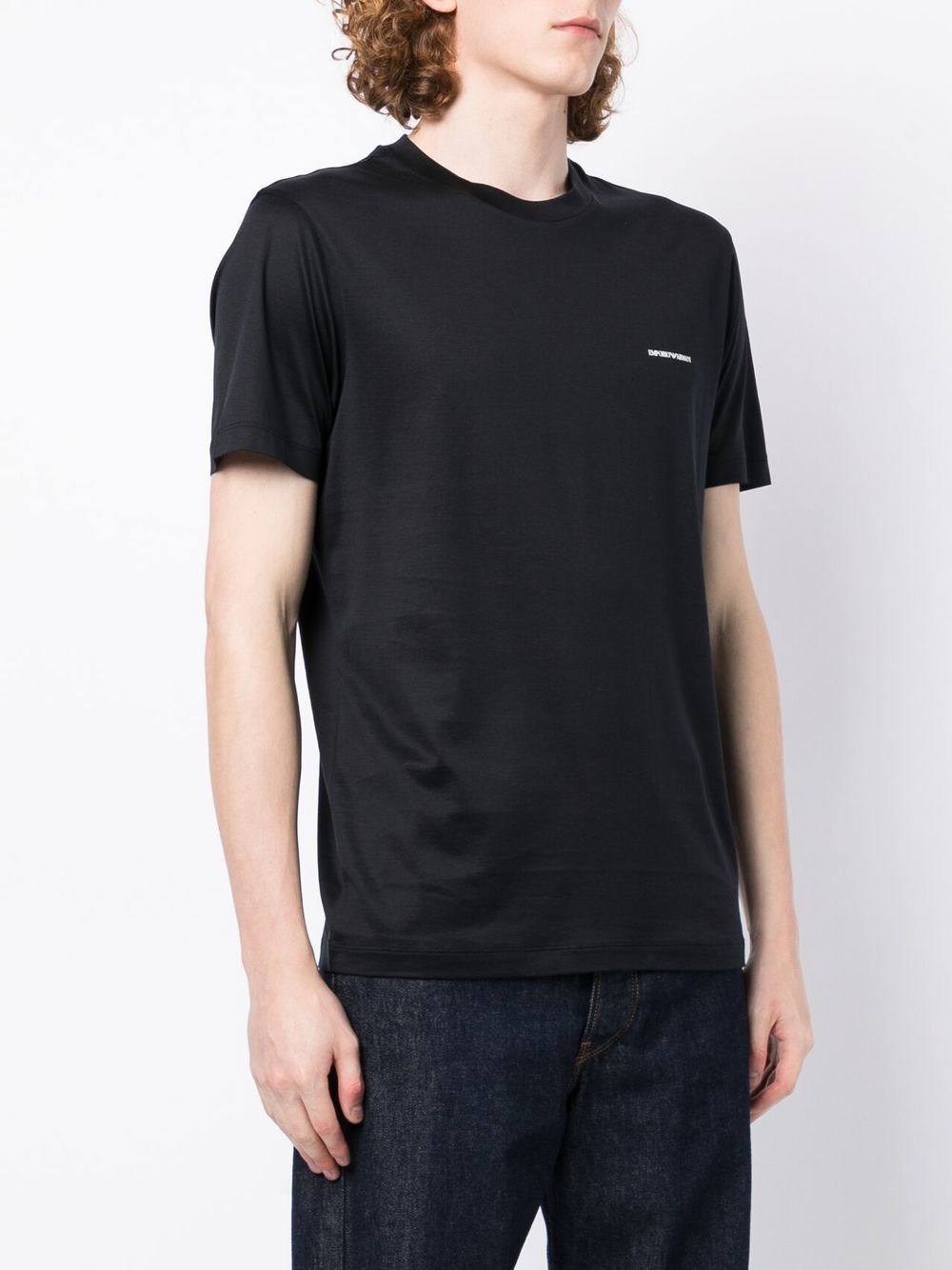 EMPORIO ARMANI Logo Cotton Blend Crew Neck T-Shirt