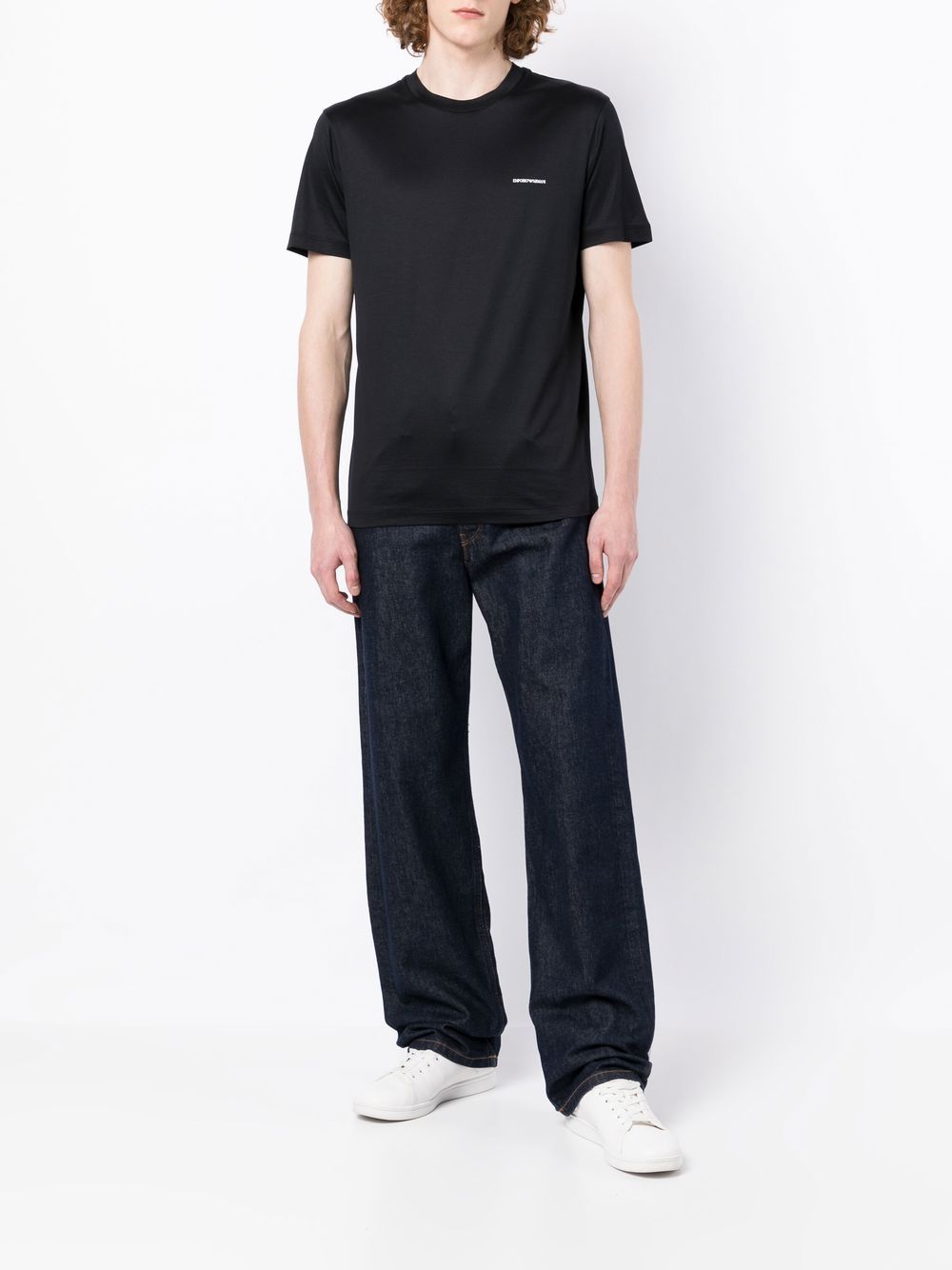 EMPORIO ARMANI Logo Cotton Blend Crew Neck T-Shirt