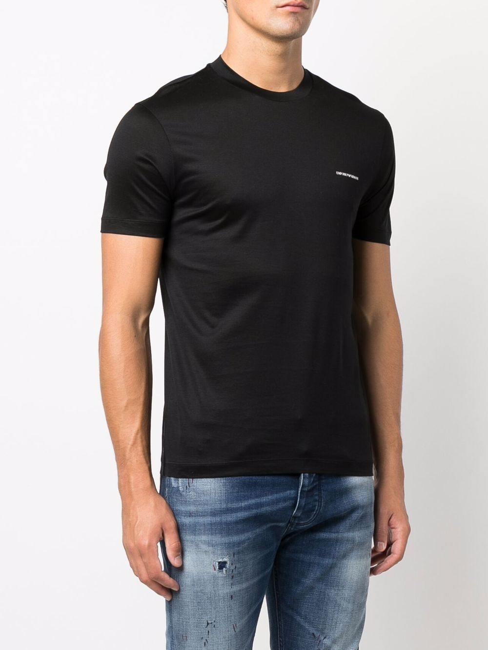 EMPORIO ARMANI Logo Cotton Blend T-Shirt for Men - FW25