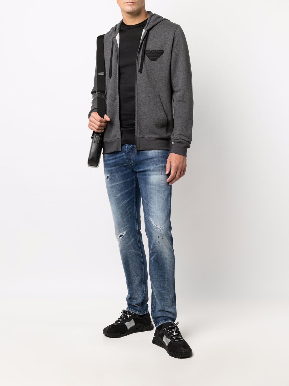 EMPORIO ARMANI Logo Cotton Blend T-Shirt for Men - FW25