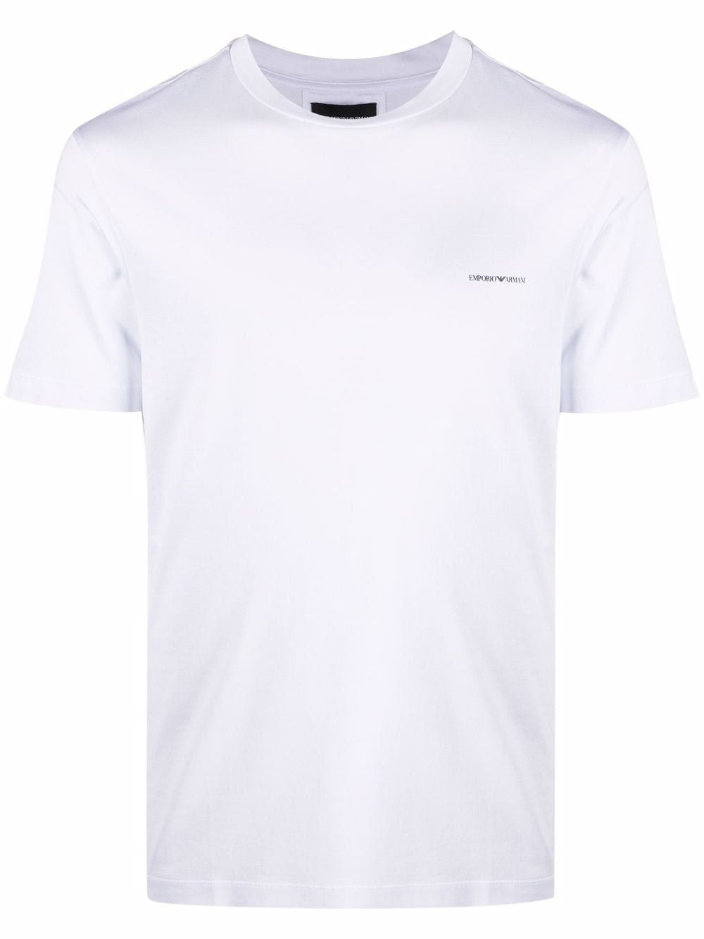 EMPORIO ARMANI Cotton Blend T-Shirt with Ribbed Neckline