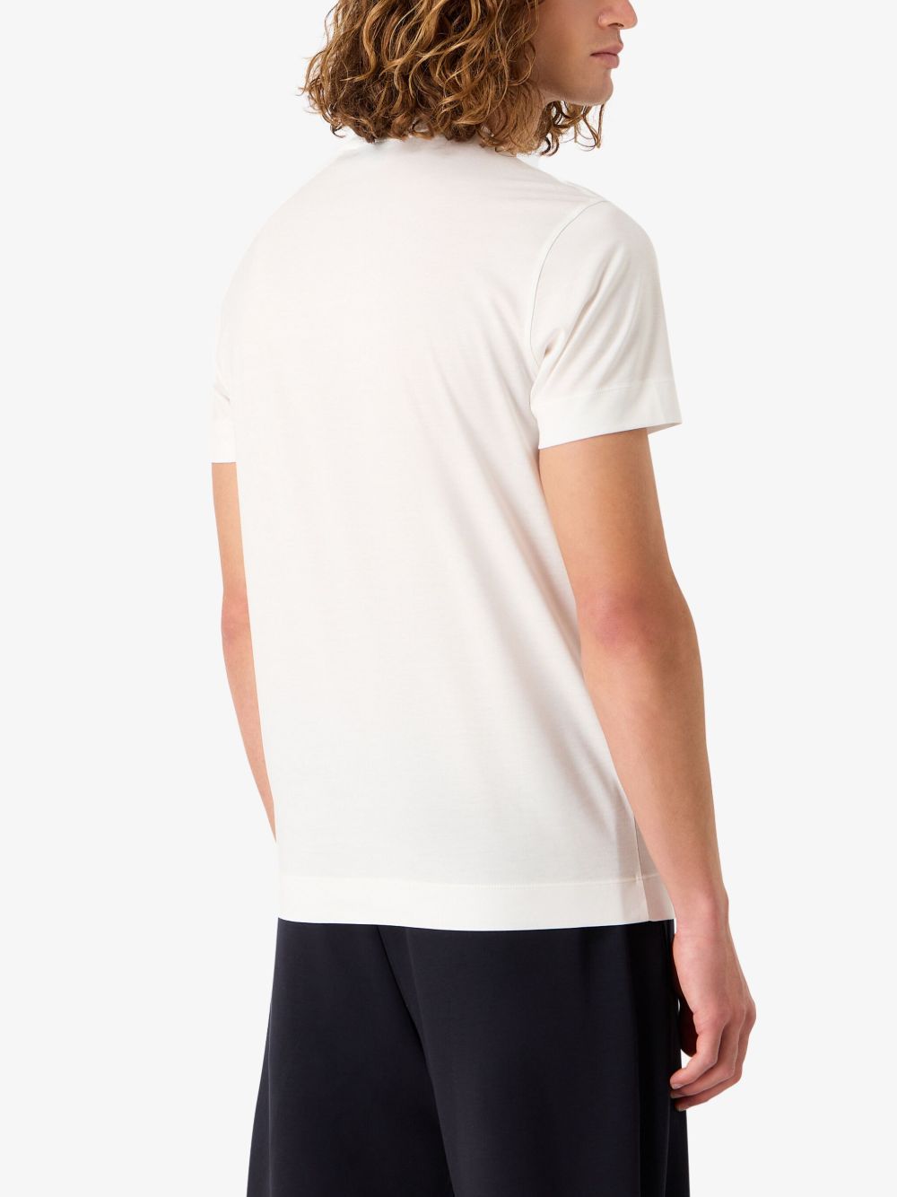 EMPORIO ARMANI Logo Cotton Blend T-Shirt for Men - FW25 Collection