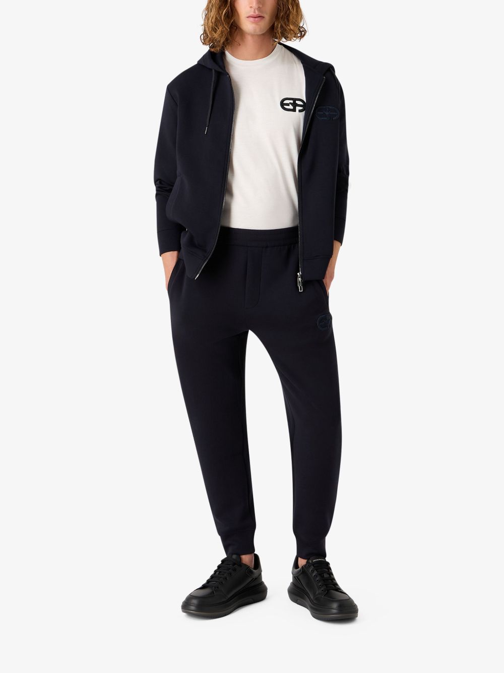 EMPORIO ARMANI Logo Cotton Blend T-Shirt for Men - FW25 Collection