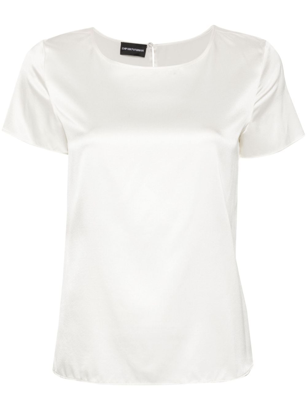 EMPORIO ARMANI Silk Top with Round Neck and Short Sleeves