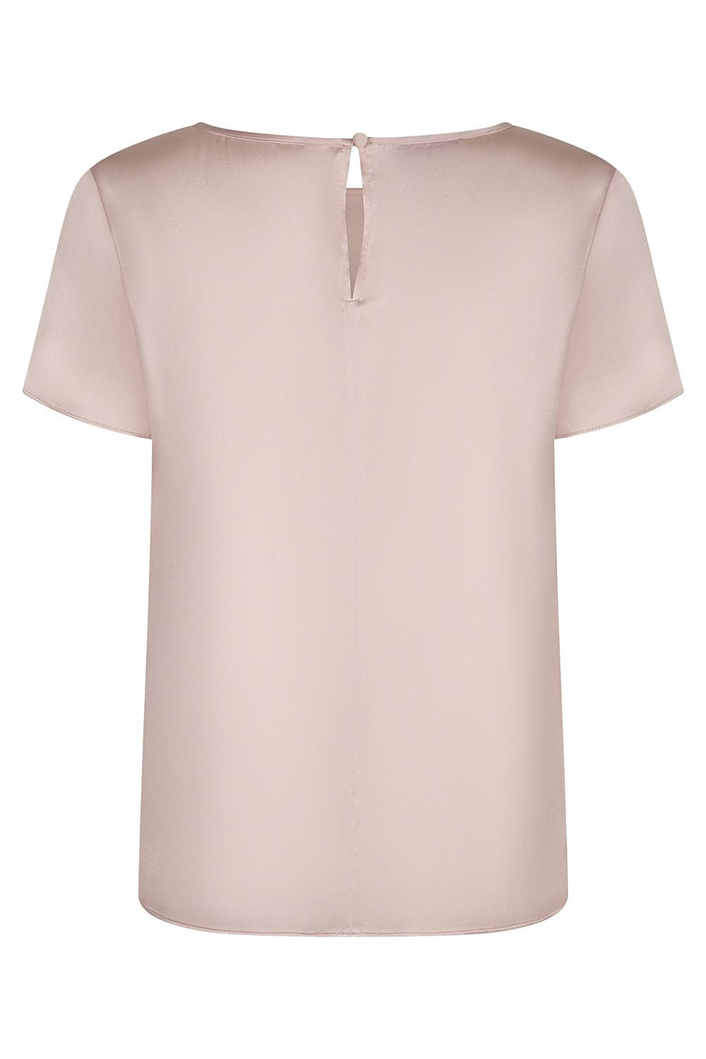 EMPORIO ARMANI Silk Satin T-Shirt with Back Keyhole Button Fastening - Women
