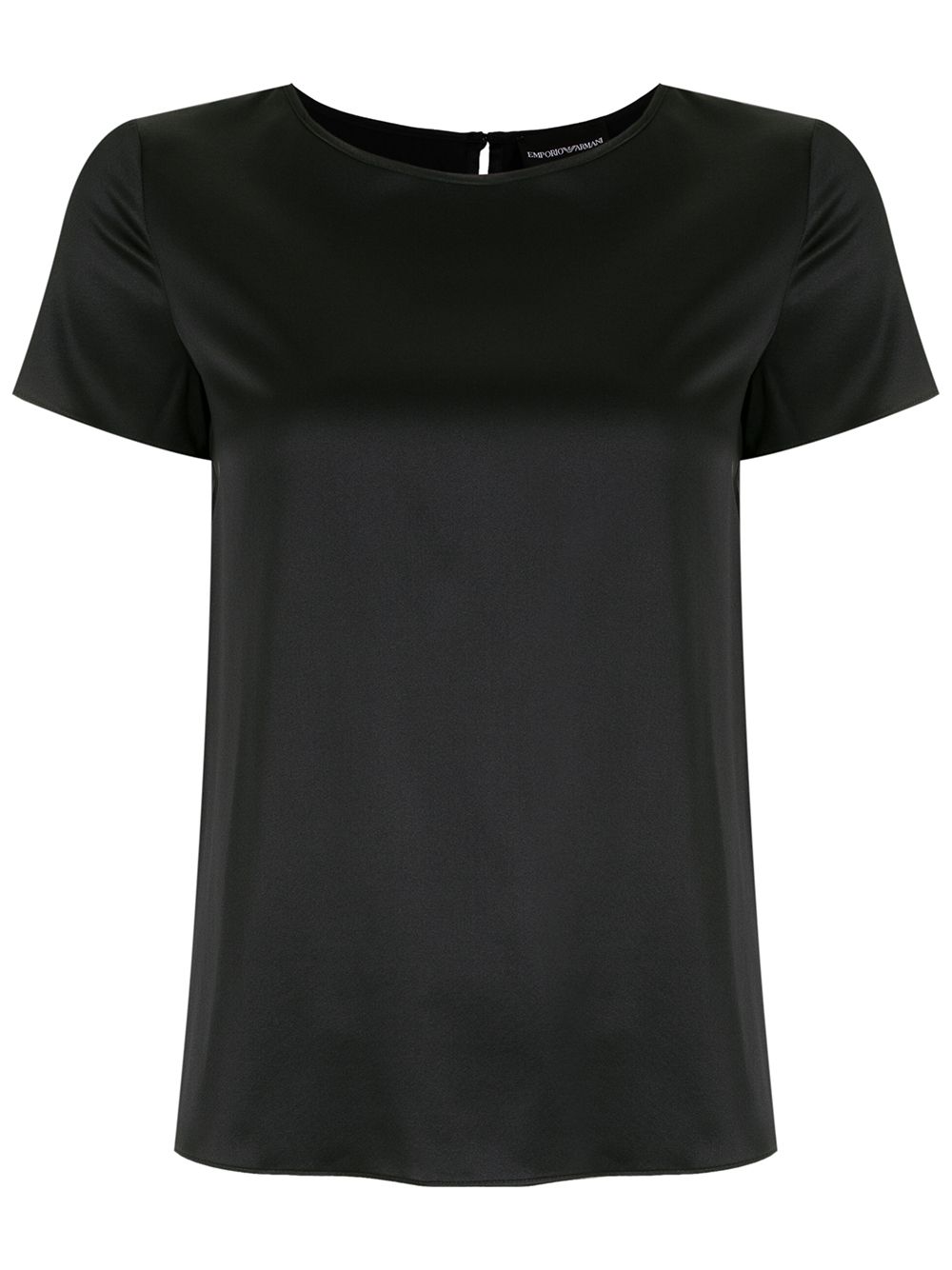 EMPORIO ARMANI Relaxed Fit Silk Top with Round Neck - SS25