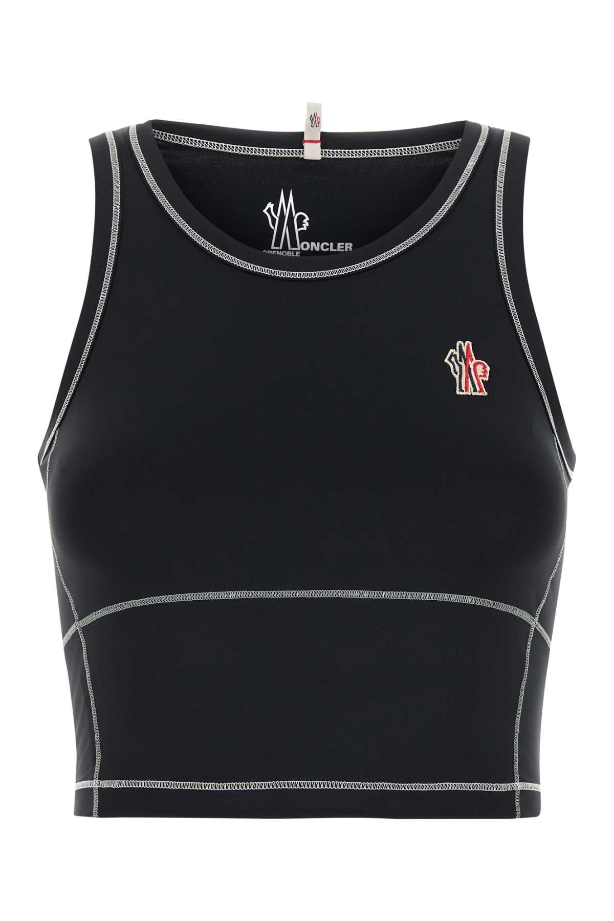 MONCLER GRENOBLE Sleeveless Mini Crew Neck Top in Stretch Nylon Blend