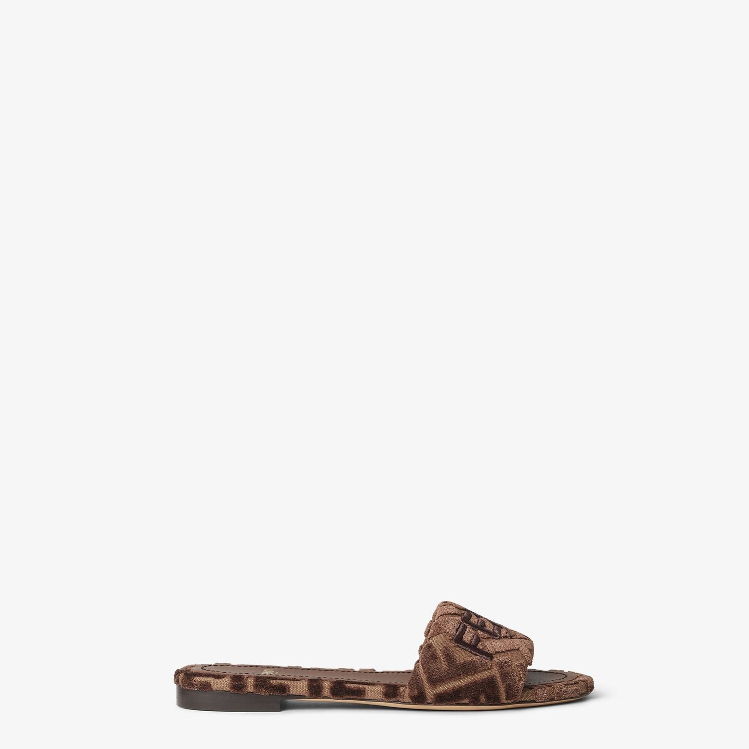 FENDI Elegant Velvet Plush Slippers for Women - Cozy Slide-on Design