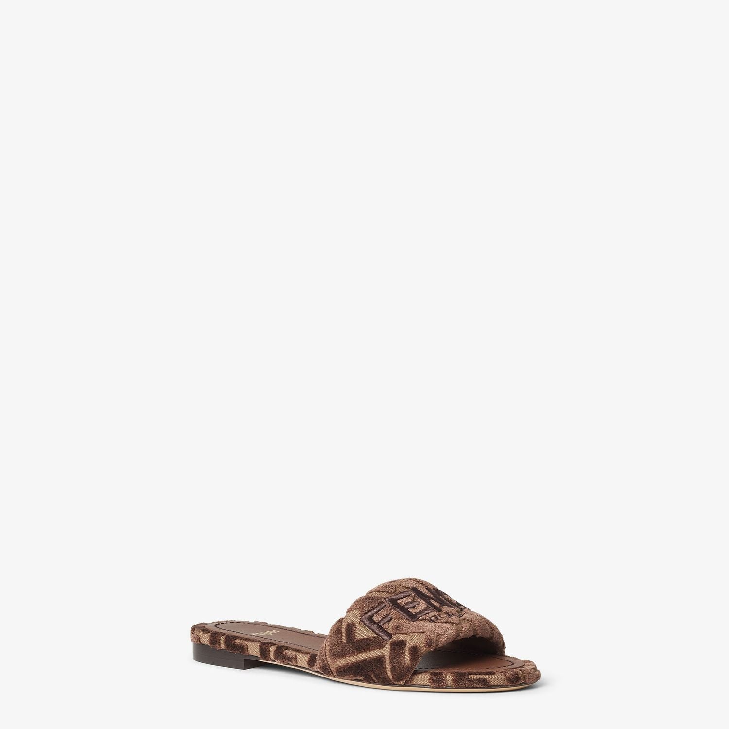 FENDI Elegant Velvet Plush Slippers for Women - Cozy Slide-on Design