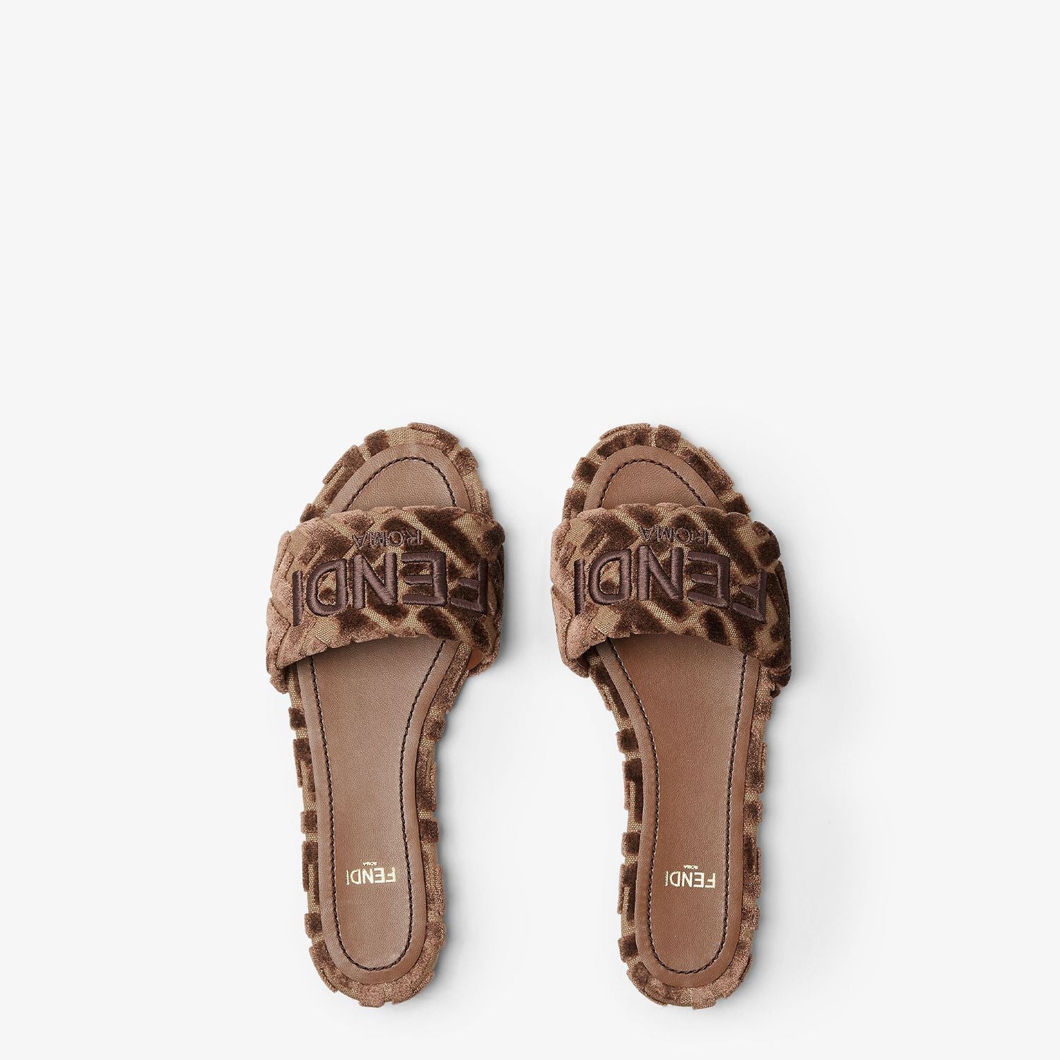 FENDI Elegant Velvet Plush Slippers for Women - Cozy Slide-on Design