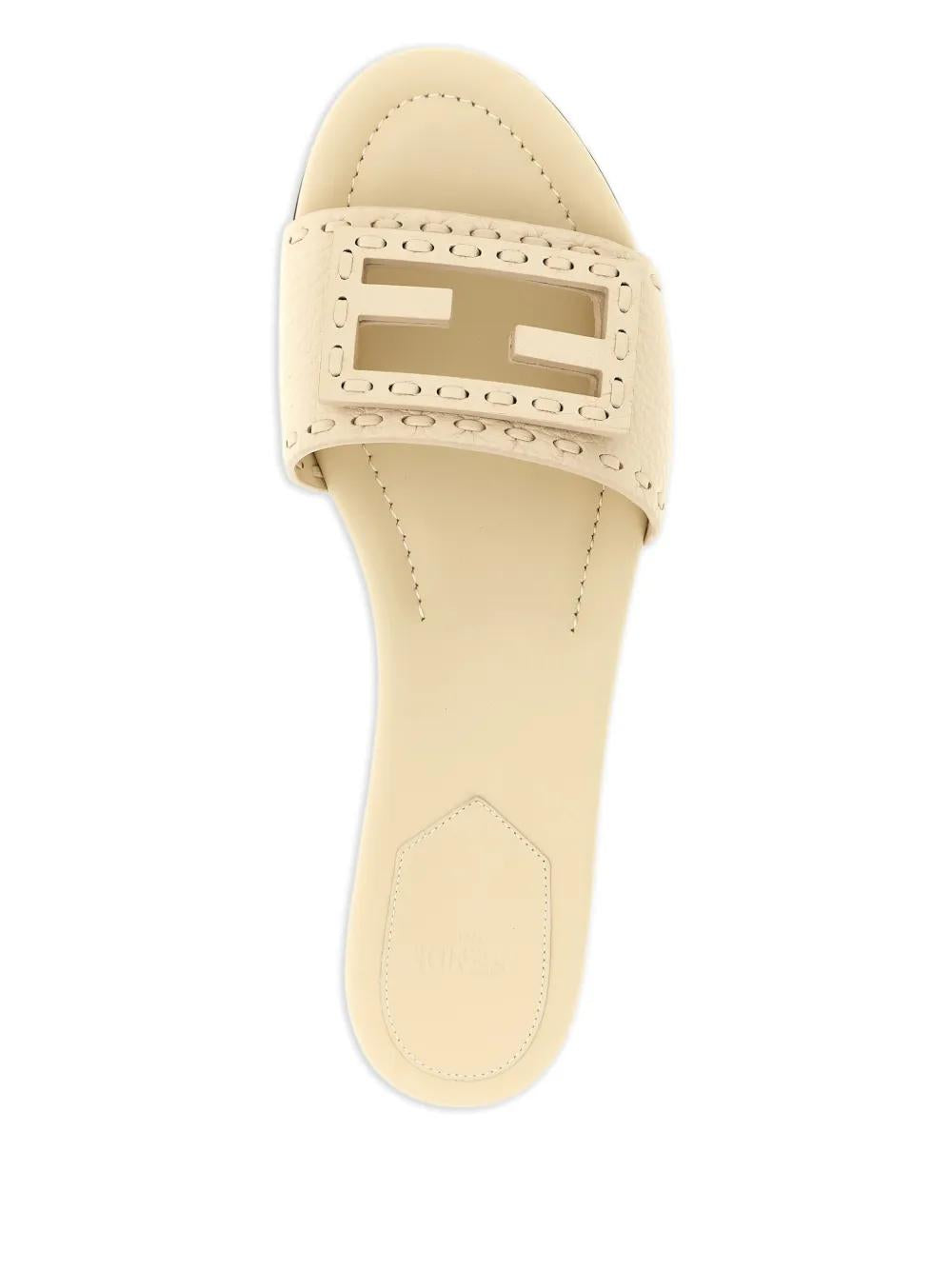 FENDI Macro-Stitched Baguette Slide Sandals