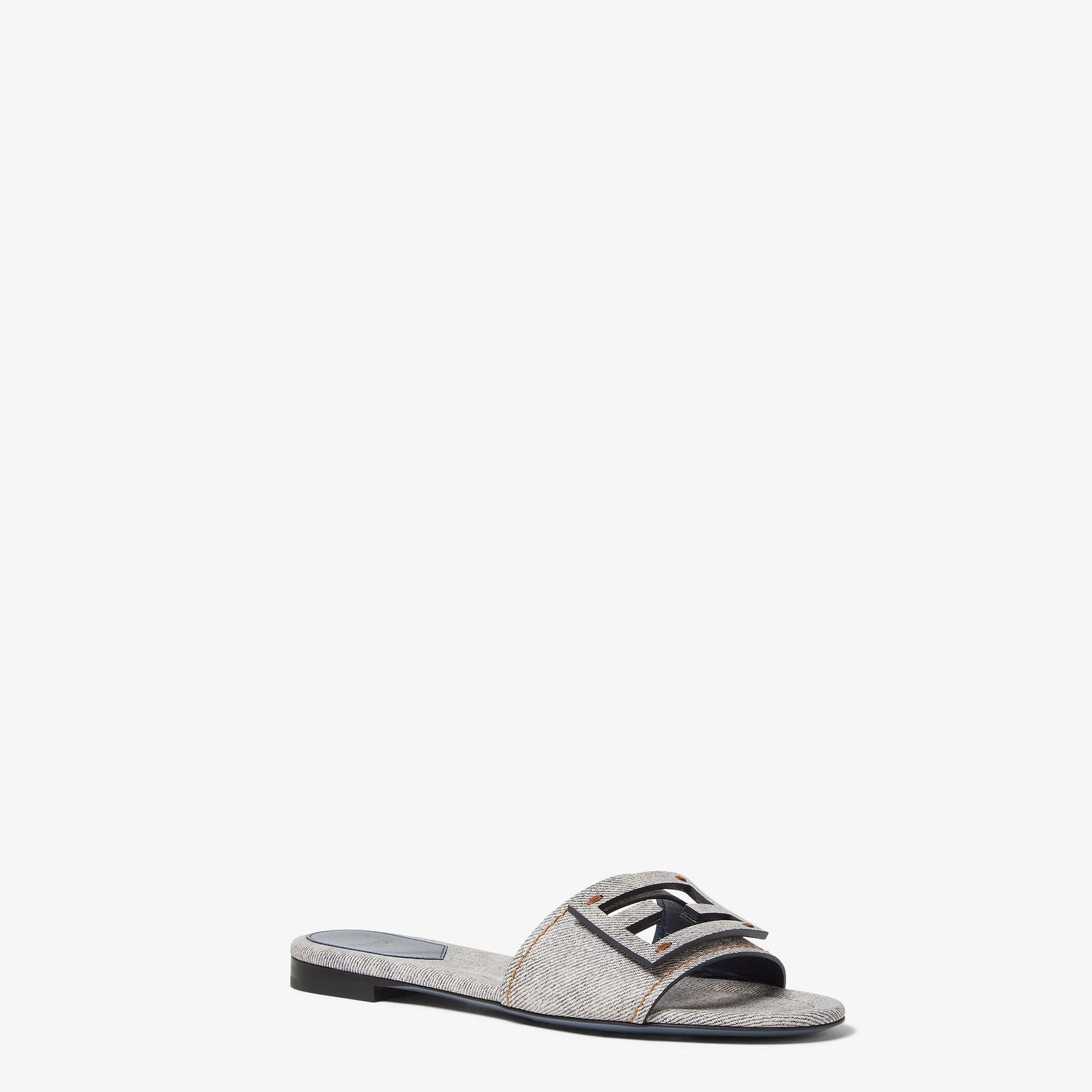 FENDI Printed Leather Baguette Slippers for Women