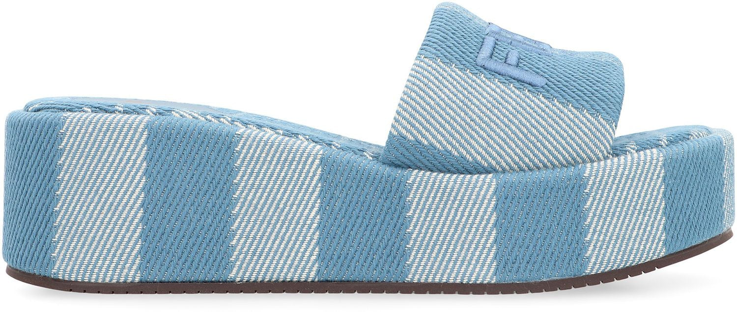 FENDI Sunshine Round Toe Slide Sandals