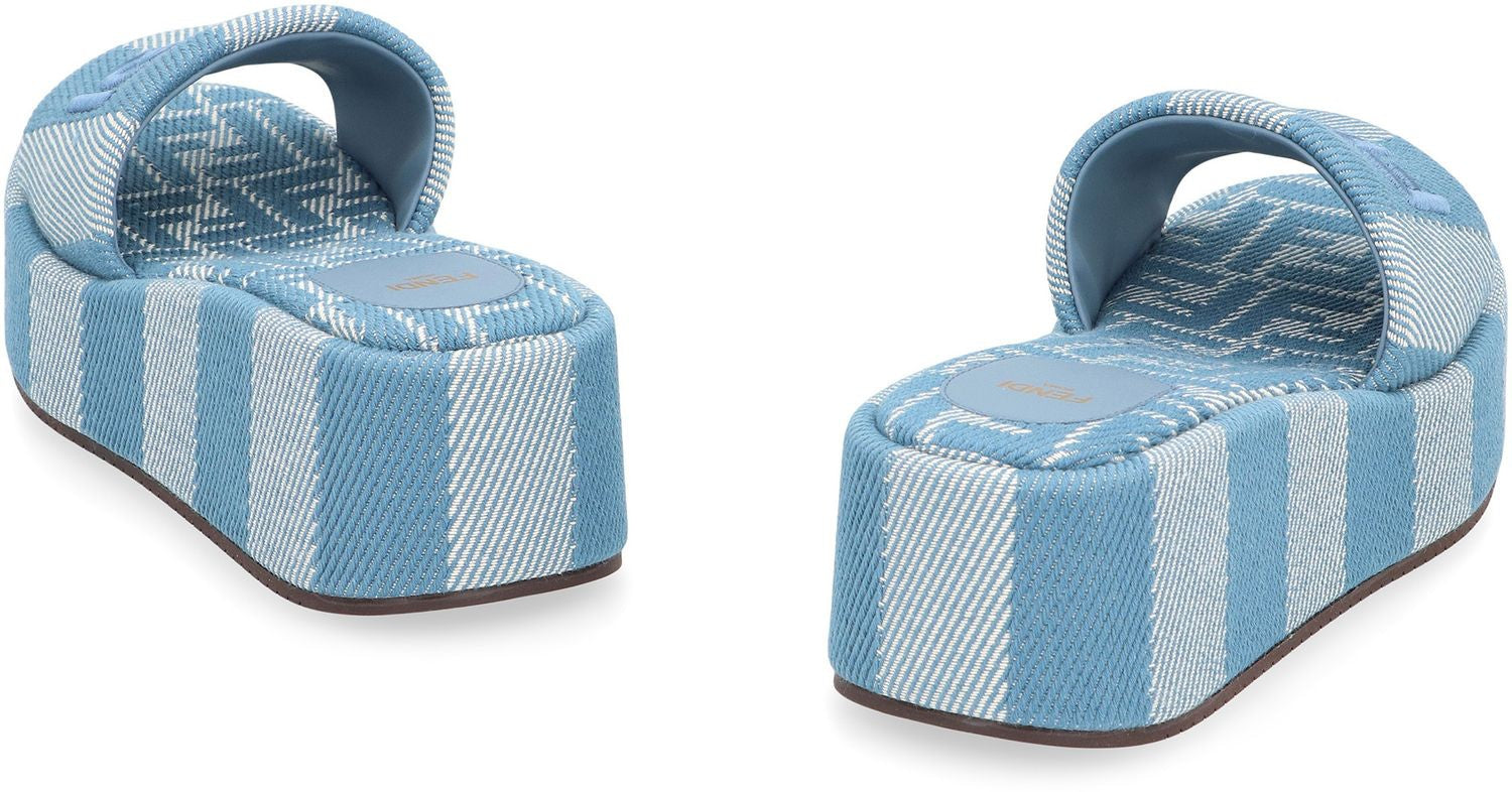 FENDI Sunshine Round Toe Slide Sandals
