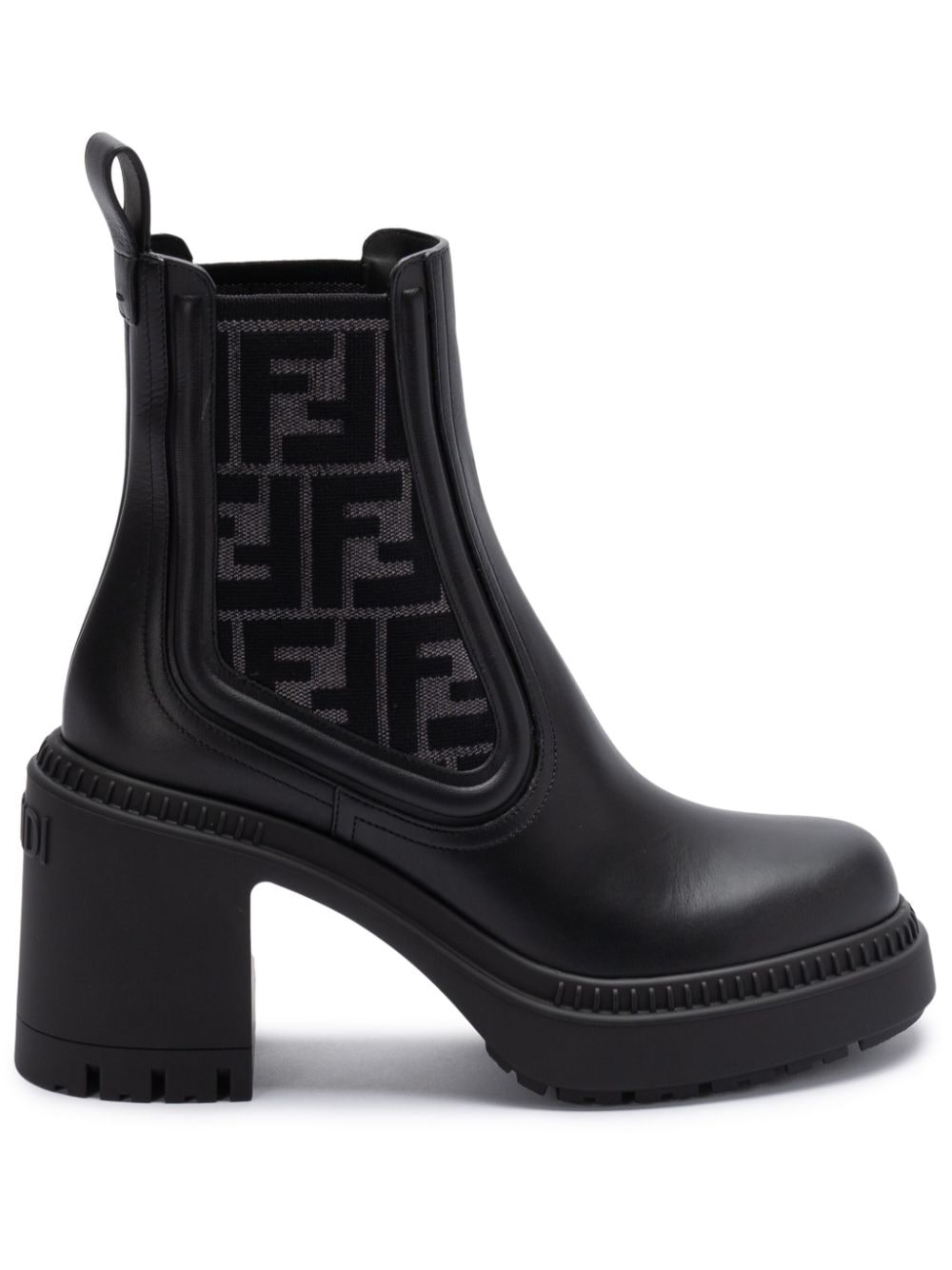 FENDI Leather Embossed Monogram Boots for Women