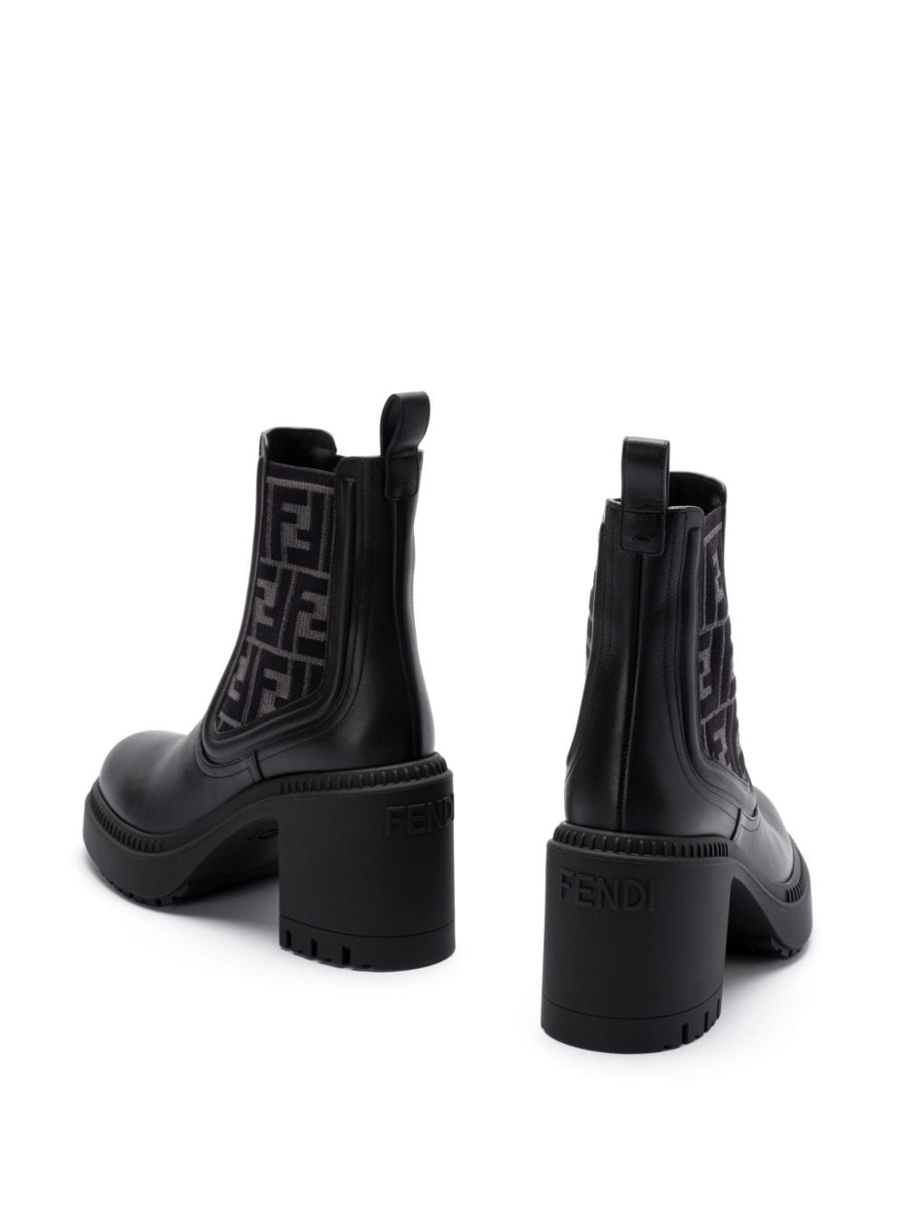 FENDI Leather Embossed Monogram Boots for Women