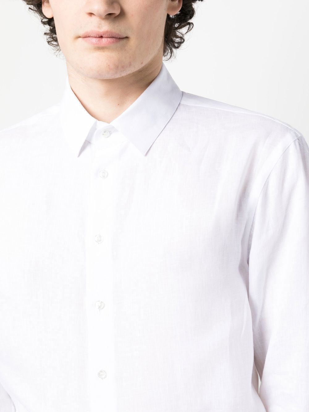 GIORGIO ARMANI Regular Fit Linen Shirt
