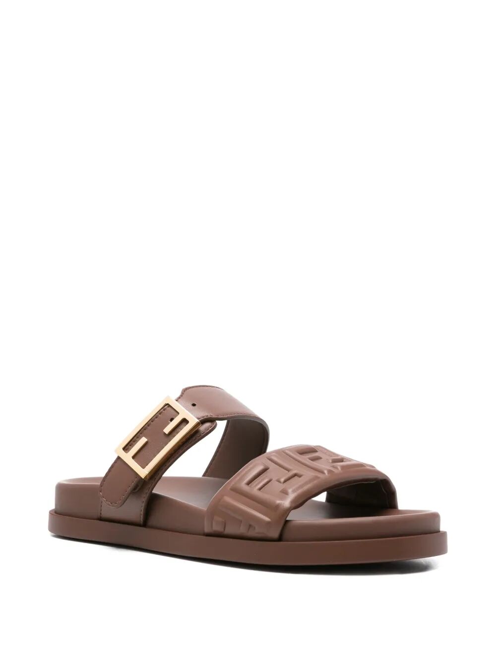 FENDI Double Band Slide with Decorative Buckle