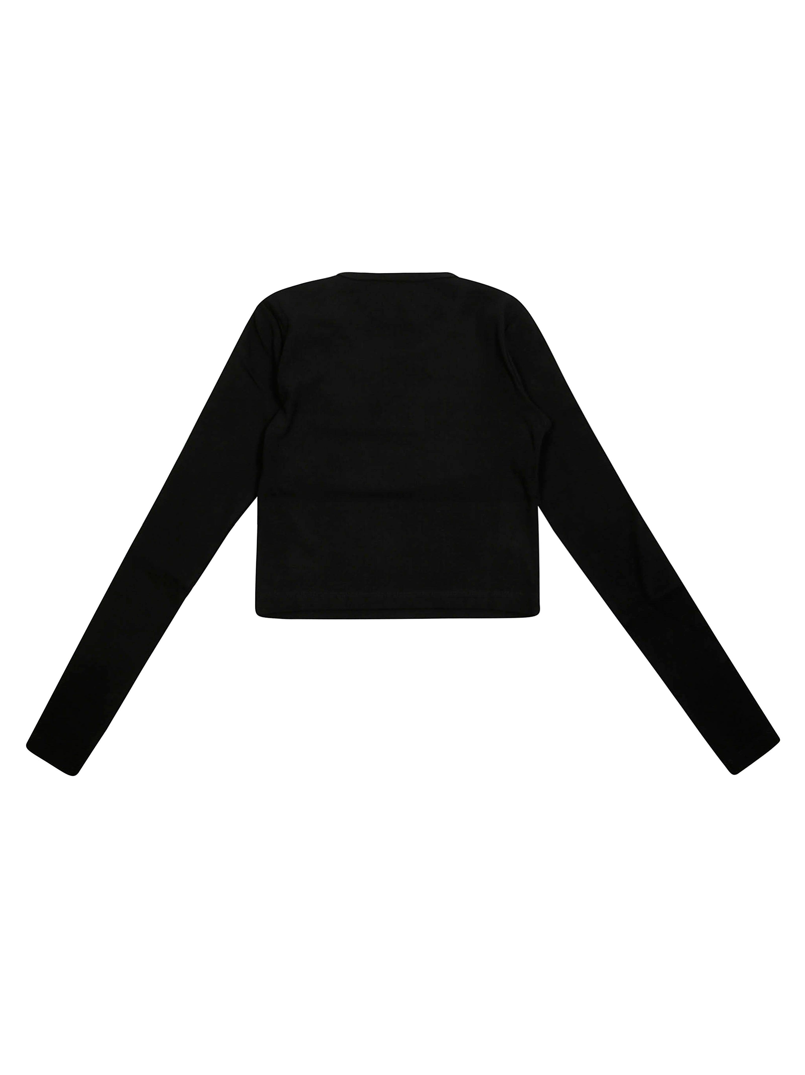 DIESEL Cropped Long-Sleeve T-Shirt with Mini Logo