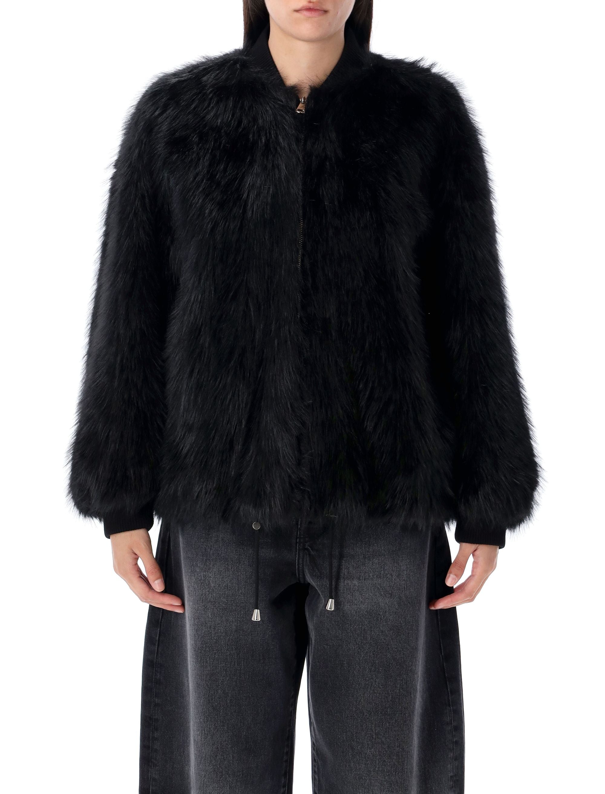 SWORD Eco-Fur Bomber Jacket - Size 40