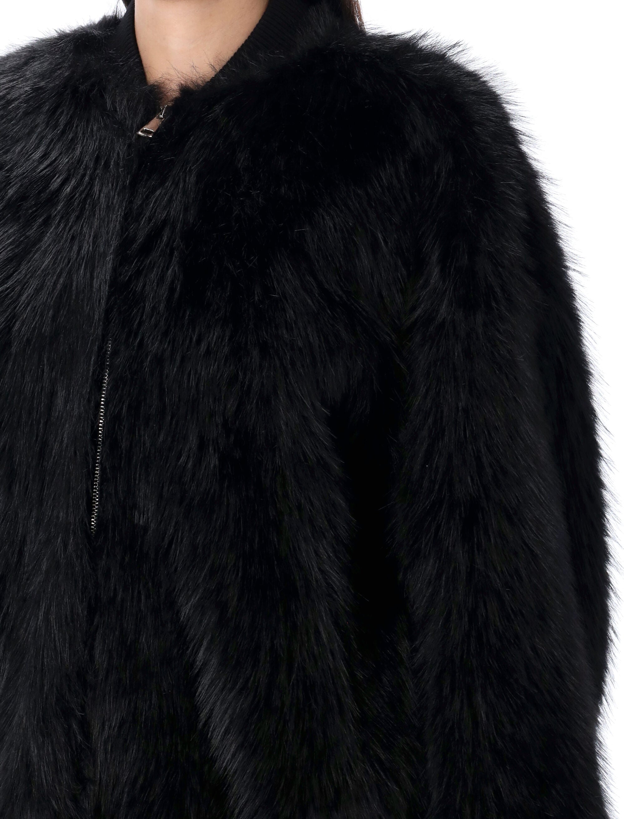 SWORD Eco-Fur Bomber Jacket - Size 40