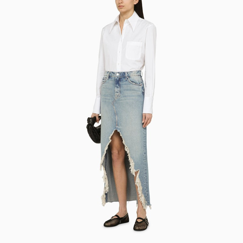 MOTHER Frayed Hem Maxi Long Skirt