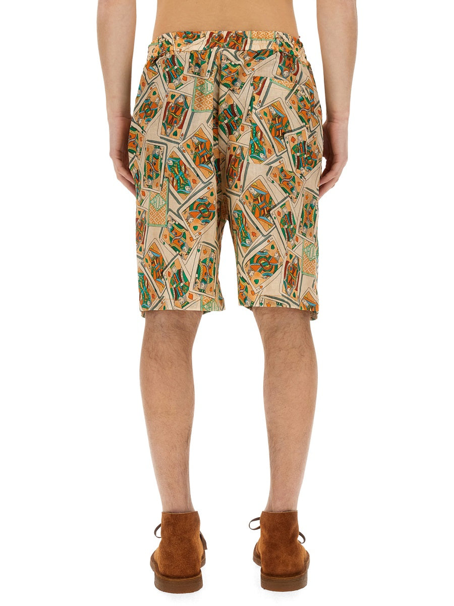 DRÔLE DE MONSIEUR Men's Bermuda Shorts with Print - Size L