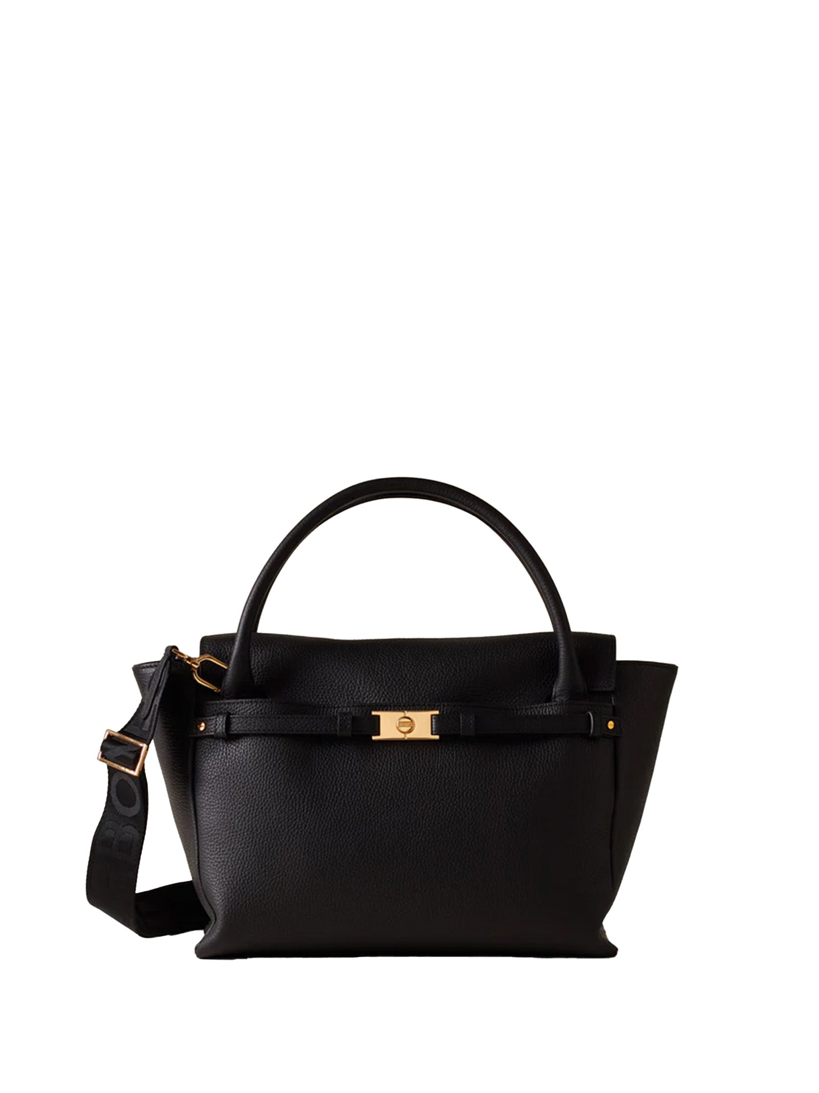 BORBONESE Medium Leather Satchel Handbag