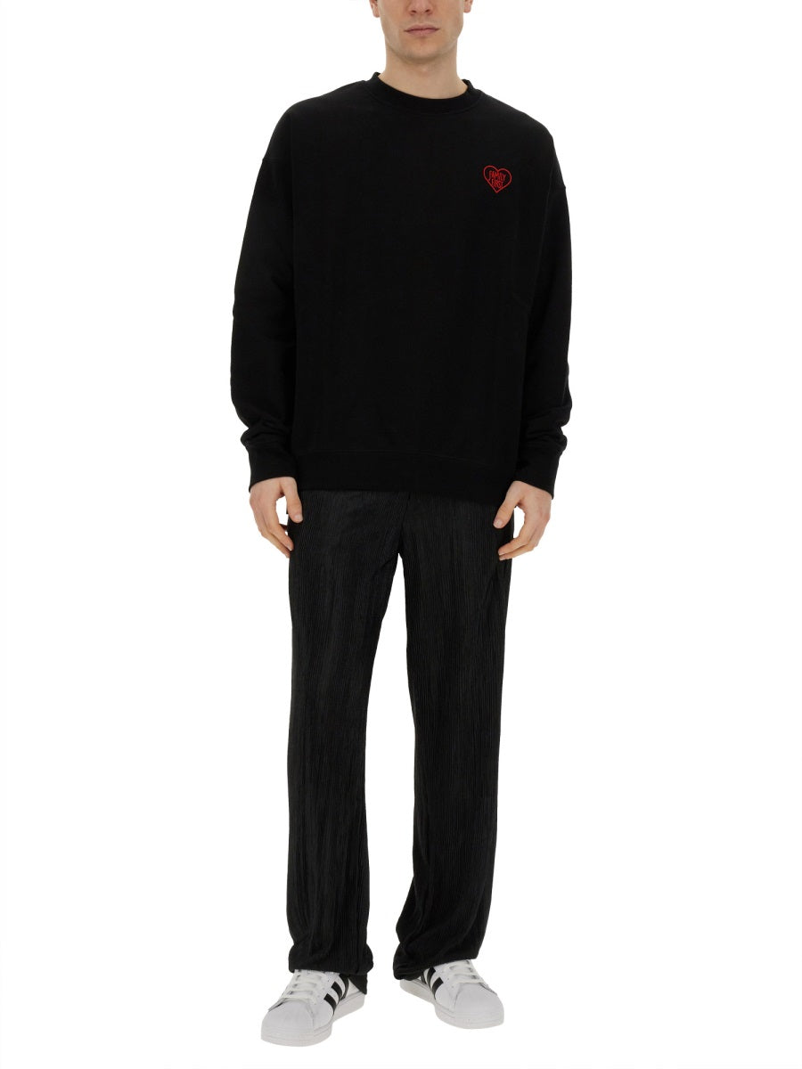 Oversized Family First Sweatshirt with Heart - Size L