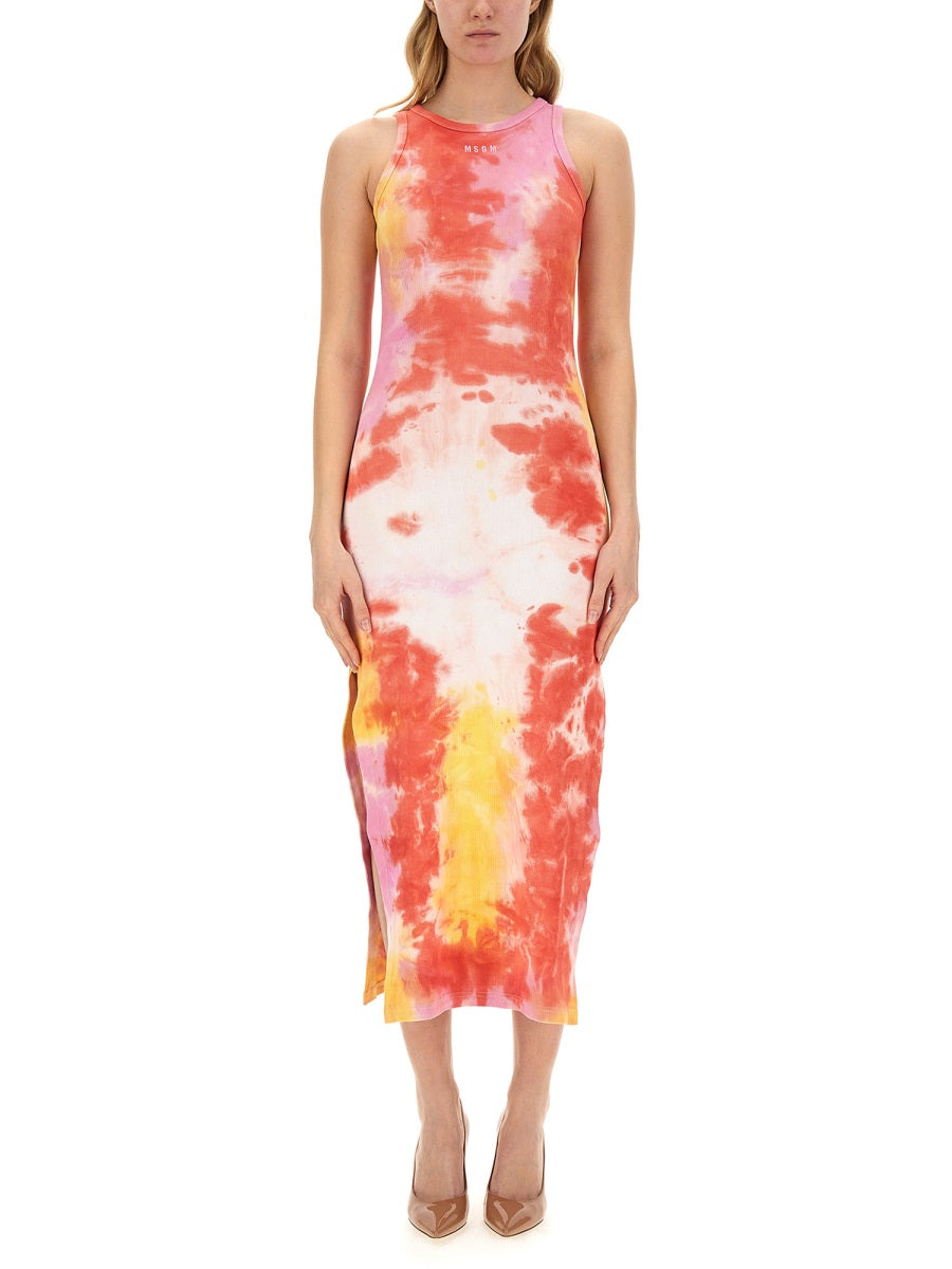 MSGM Skinny Fit Tie & Dye Mini Dress for Women