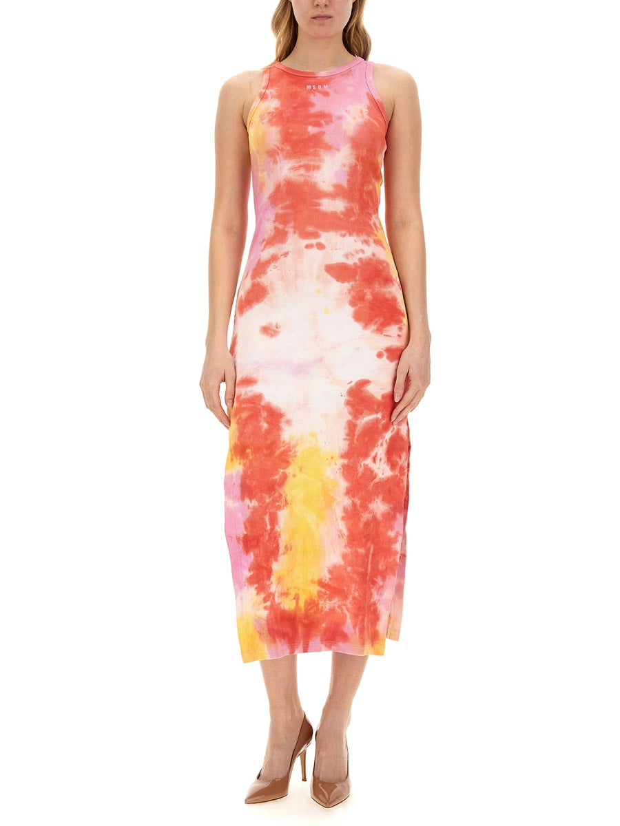 MSGM Skinny Fit Tie & Dye Mini Dress for Women