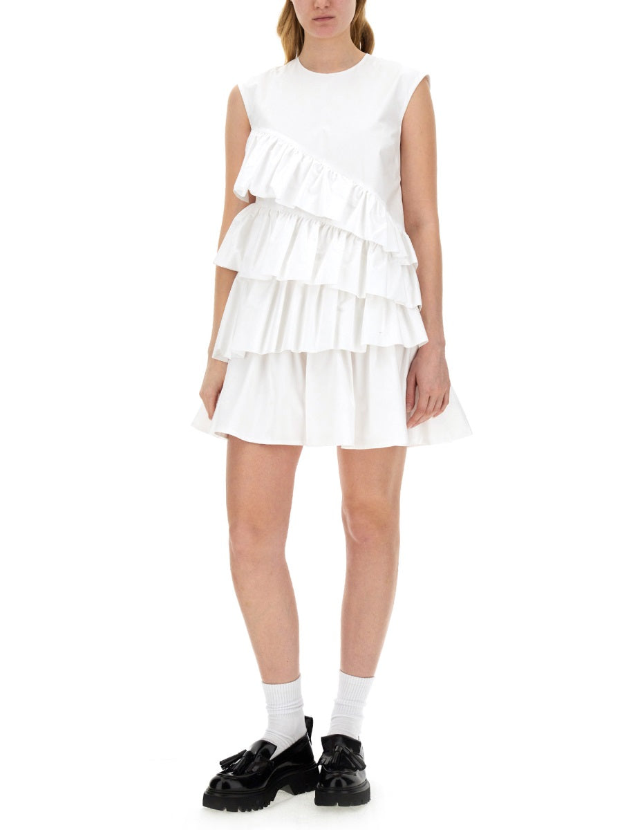 MSGM Mini Dress with Ruffles - Size 40 IT
