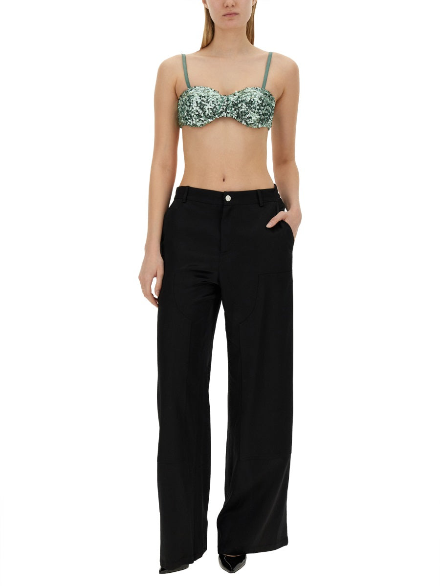 MOSCHINO JEANS Cropped Sequin Mini Top