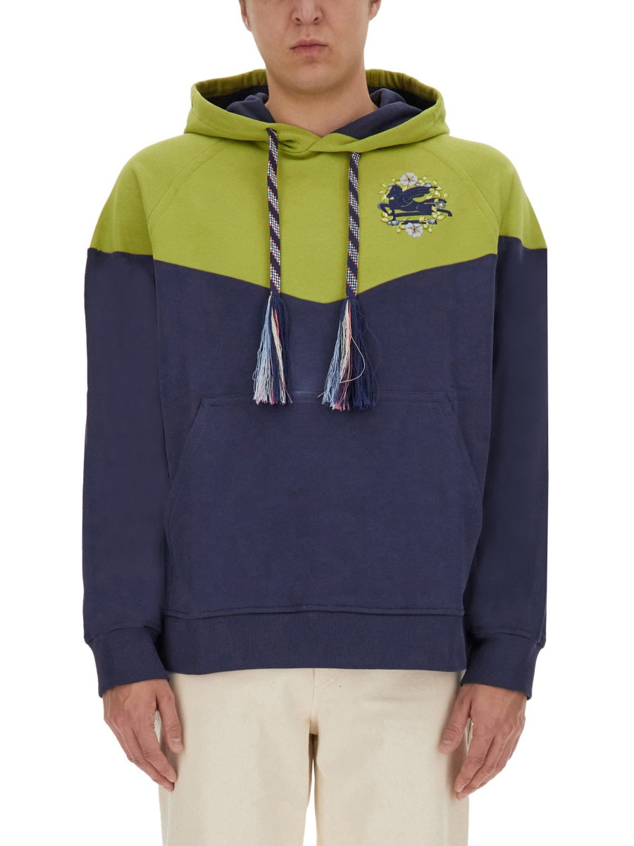 ETRO Men's Regular Fit Hooded Sweatshirt with Logo - Size L