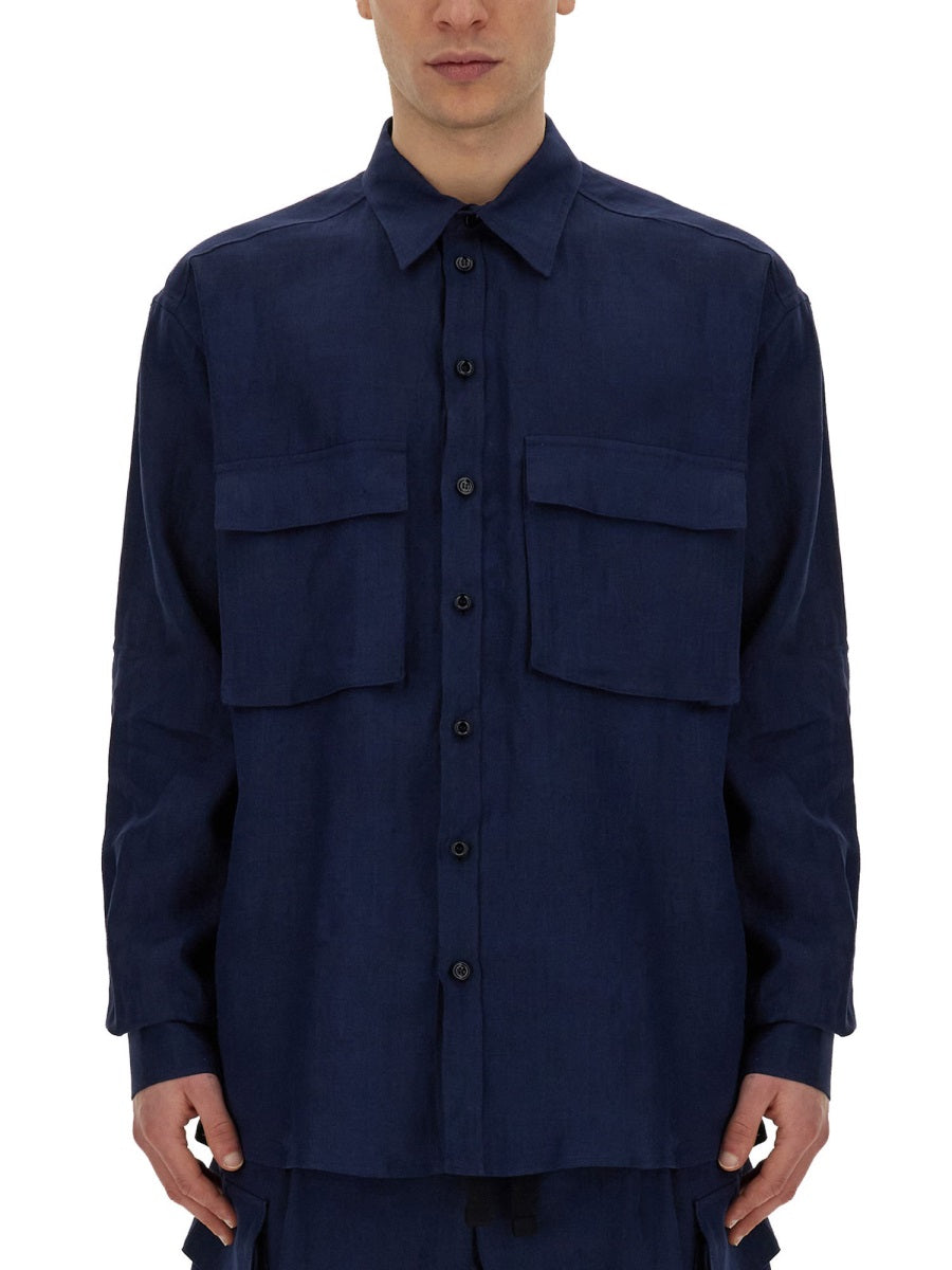 DOLCE & GABBANA Oversize Linen Shirt with Pockets - Size L