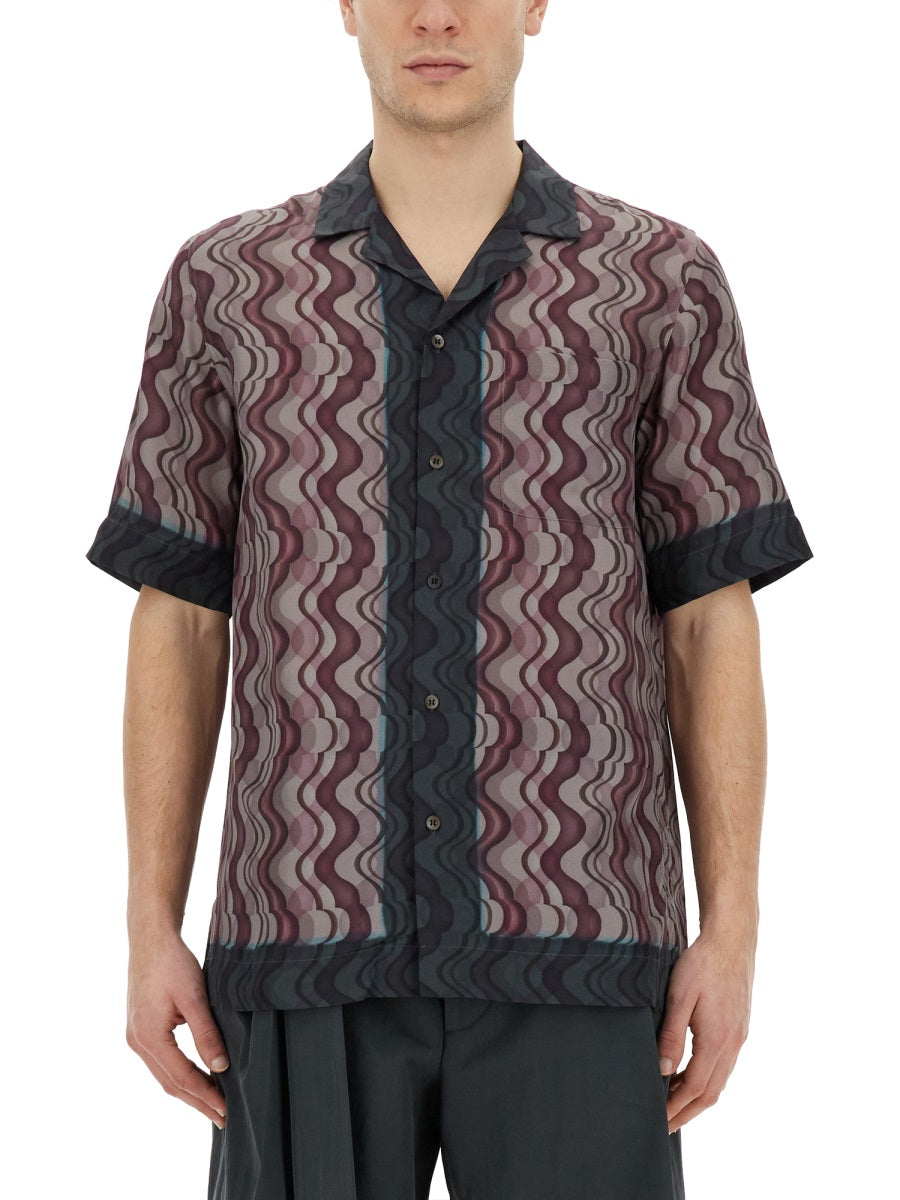 DRIES VAN NOTEN Men's Printed Shirt, Size 48 IT