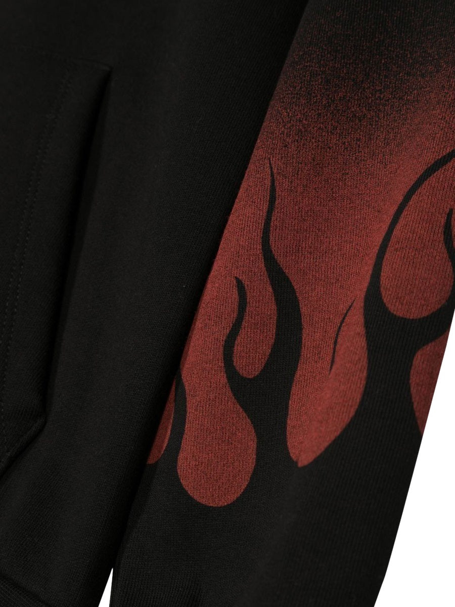 VISION OF SUPER Teen Mini Hoodie with Bold Flame Design